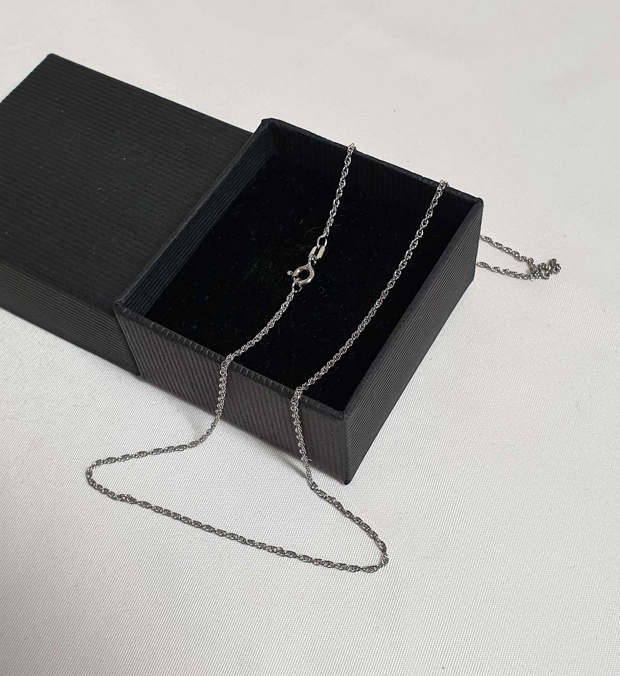 45 cm / 1 mm Kette Halskette Gliederkette Doppelglieder Silber 925 edel Vintage Italy HK236 – Bild 3