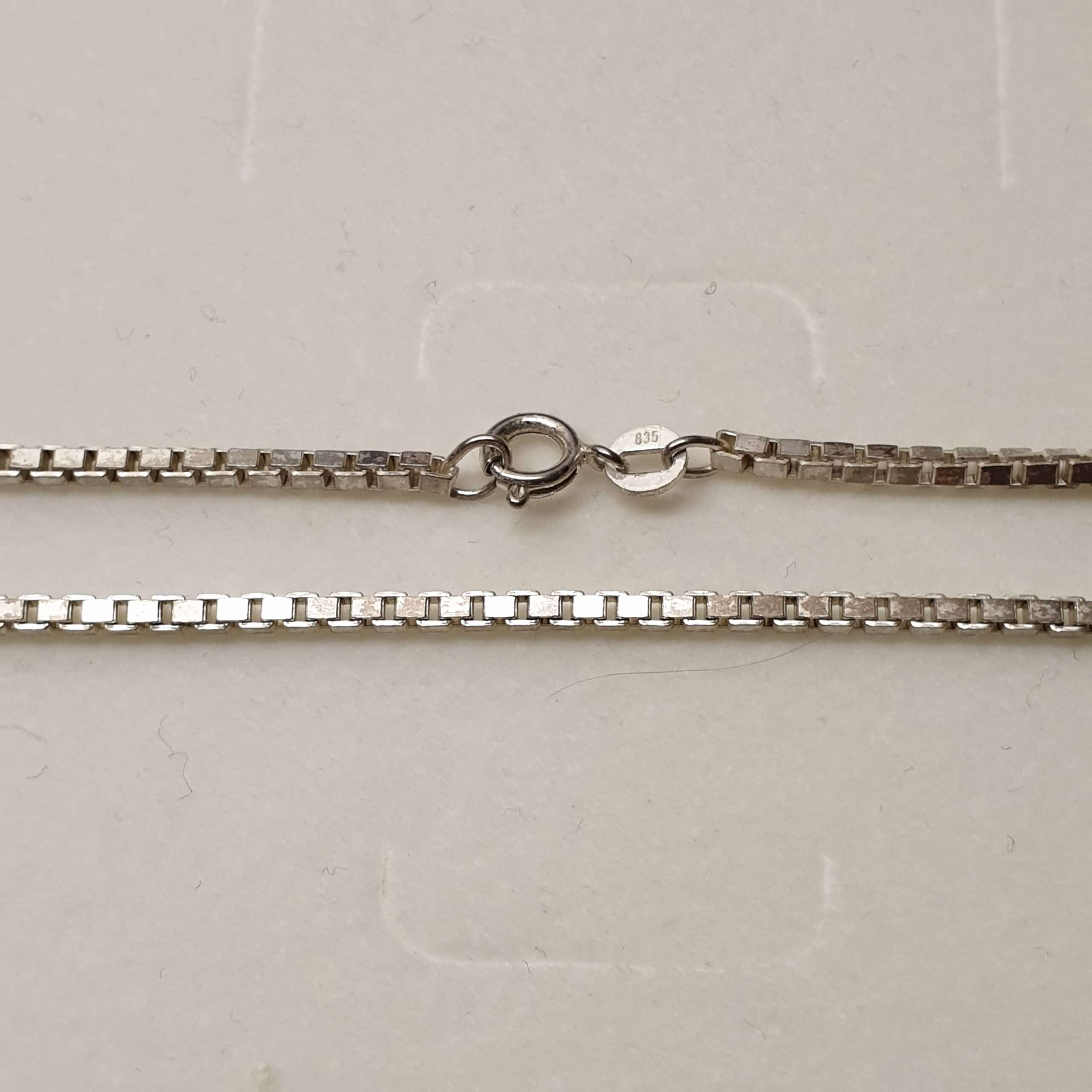 89 cm / 2 mm Kette Halskette Venezianerkette massiv Silber 835 Vintage Eleganz HK179 – Bild 3