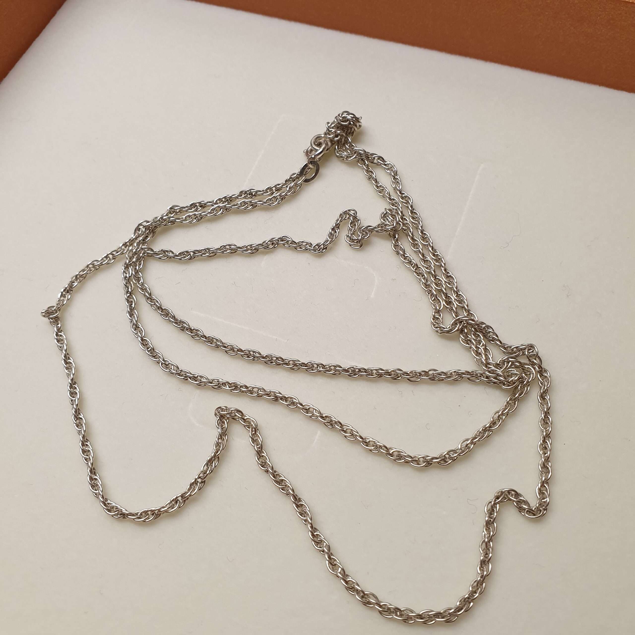 81,5 cm / 1,8 mm Kette Halskette Gliederkette Doppelglieder Design Silber 835 edel Vintage selten rar HK199 – Bild 3