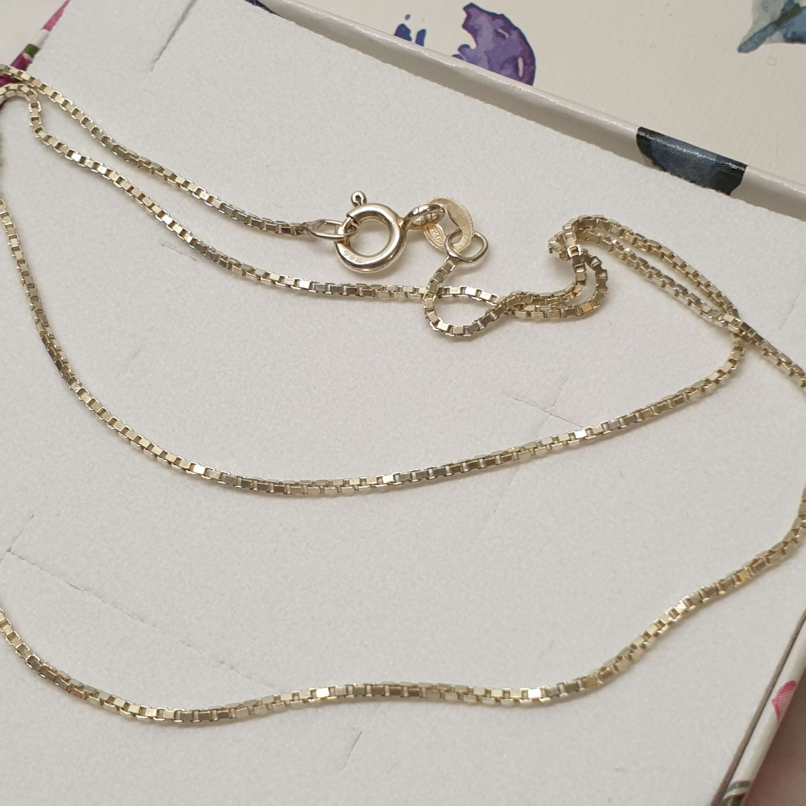 42 cm / 1 mm Kette Halskette Silberkette Venezianerkette Silber 925 Vintage Eleganz HK251 – Bild 3