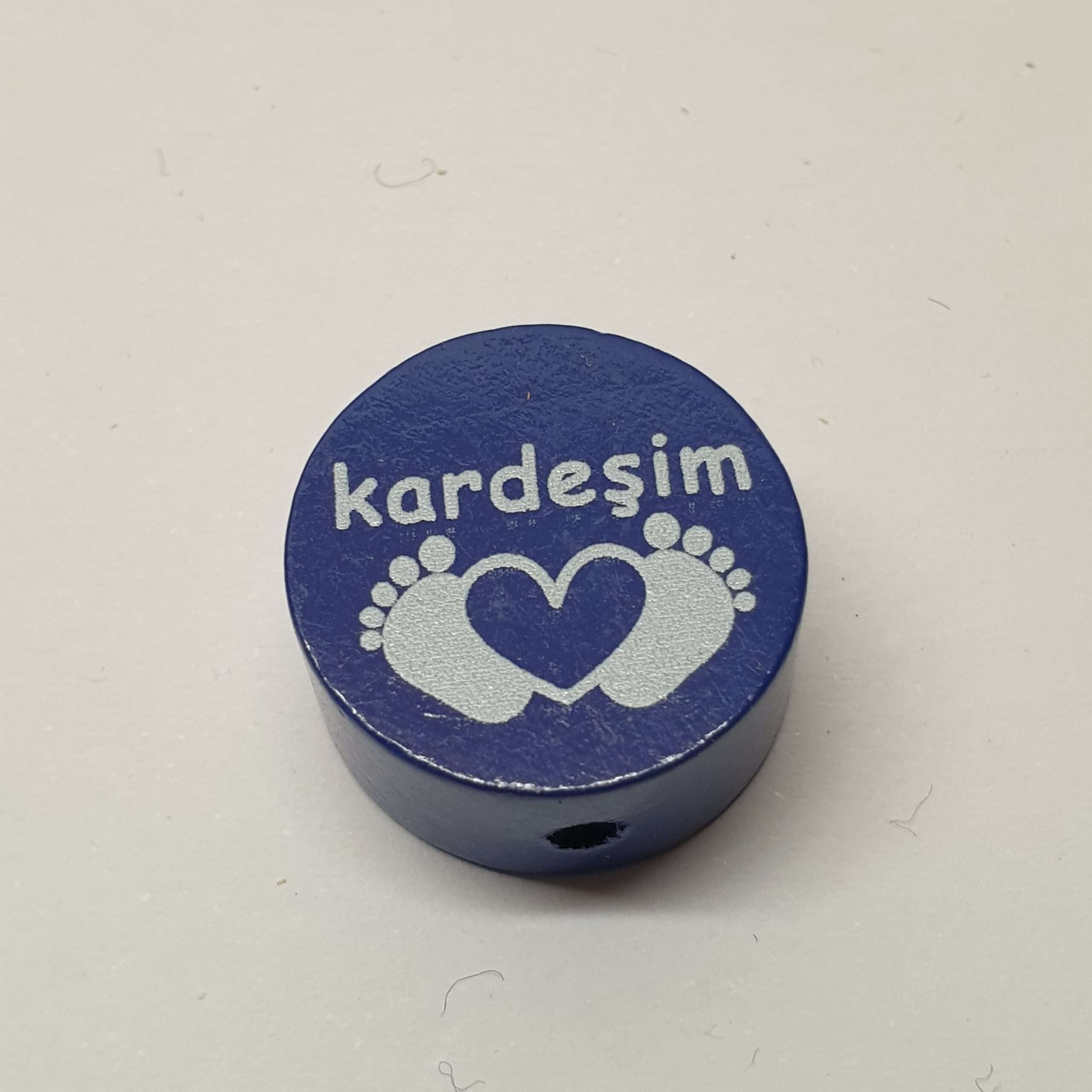 Motivperle Motiv Herz Füße Kardesim blau dunkelblau MP148