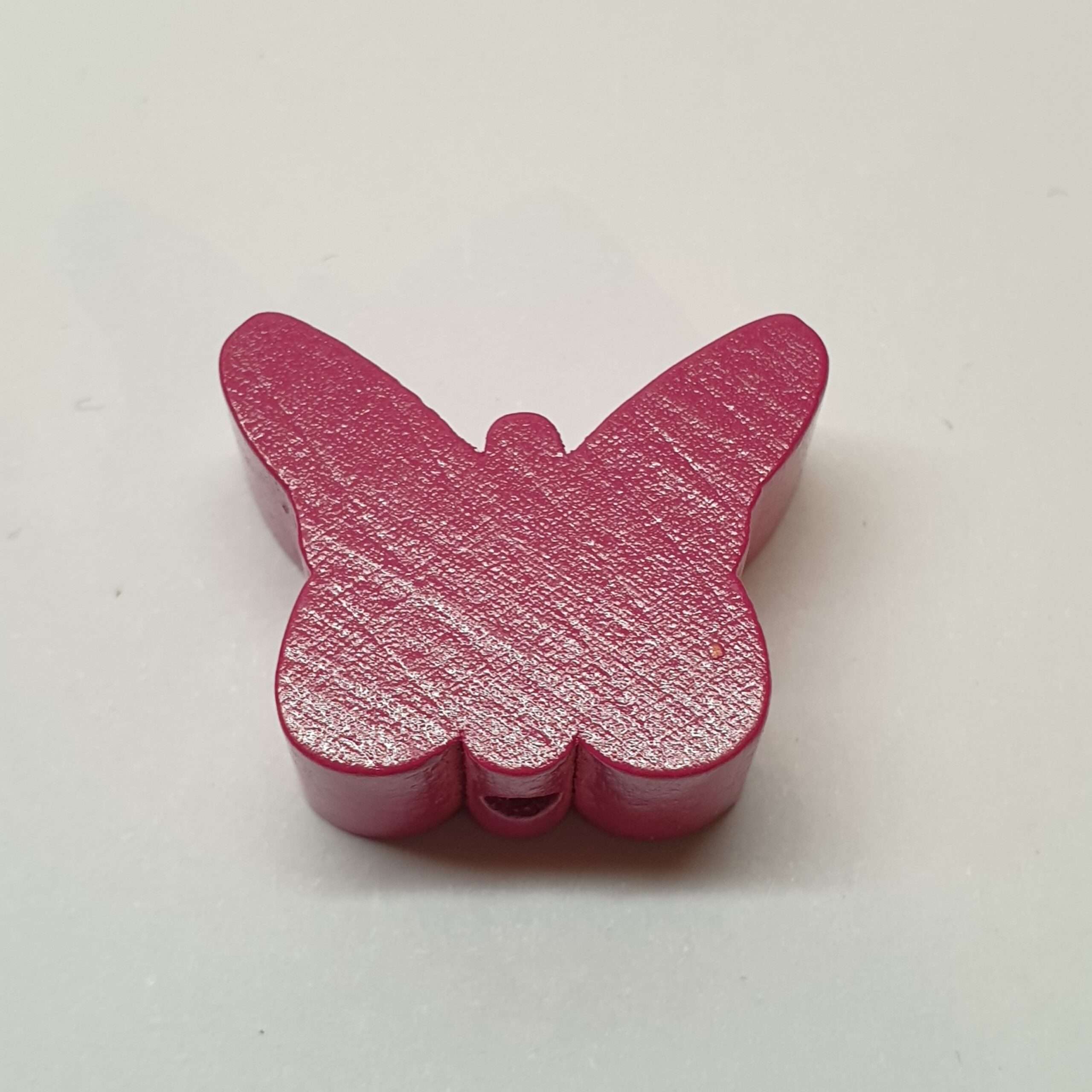 Motivperle Perle Motiv Schmetterling unifarben dunkelrosa himbeerfarben MP175