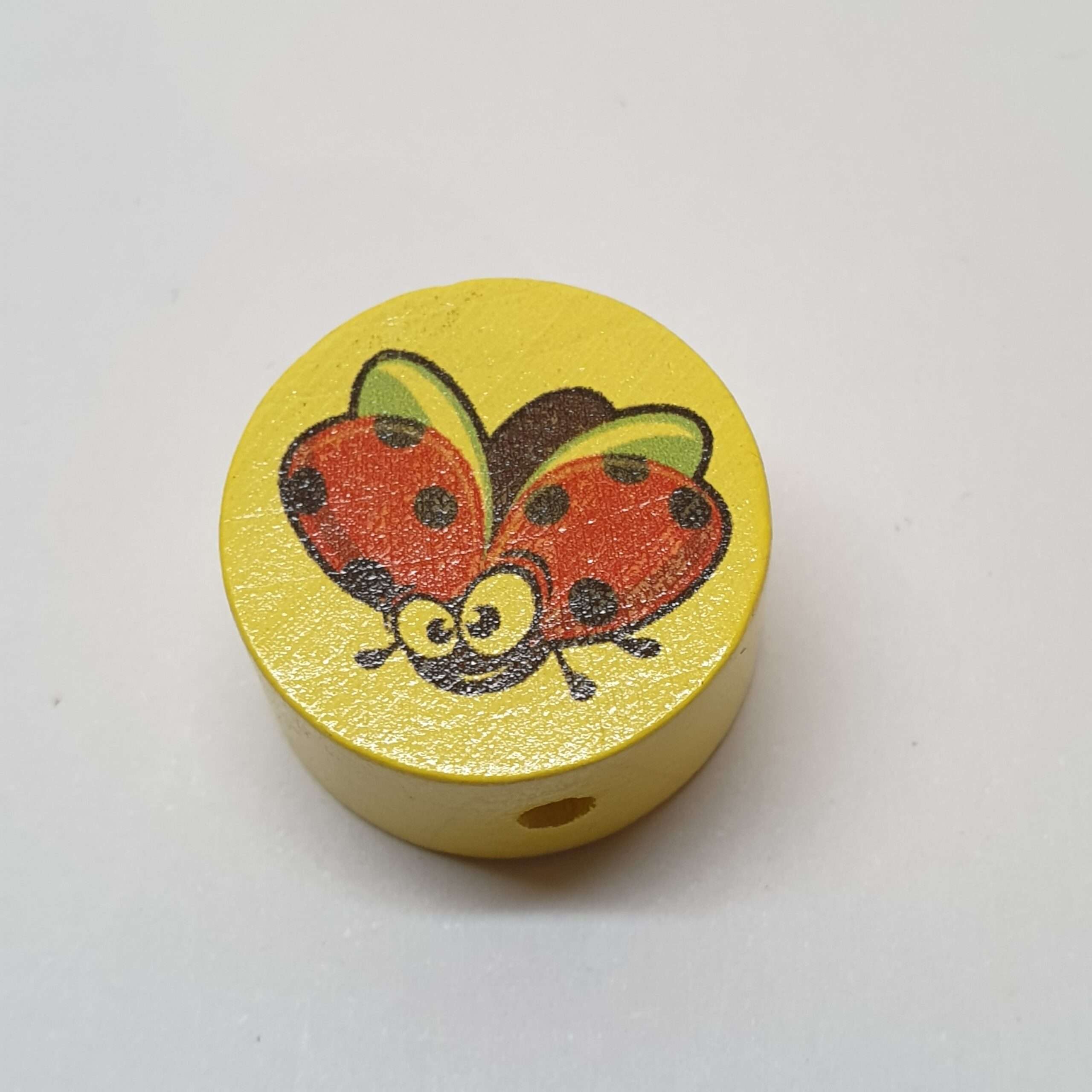 Motivperle Motiv Perle Scheibe rund gelb Käfer Marienkäfer MP180
