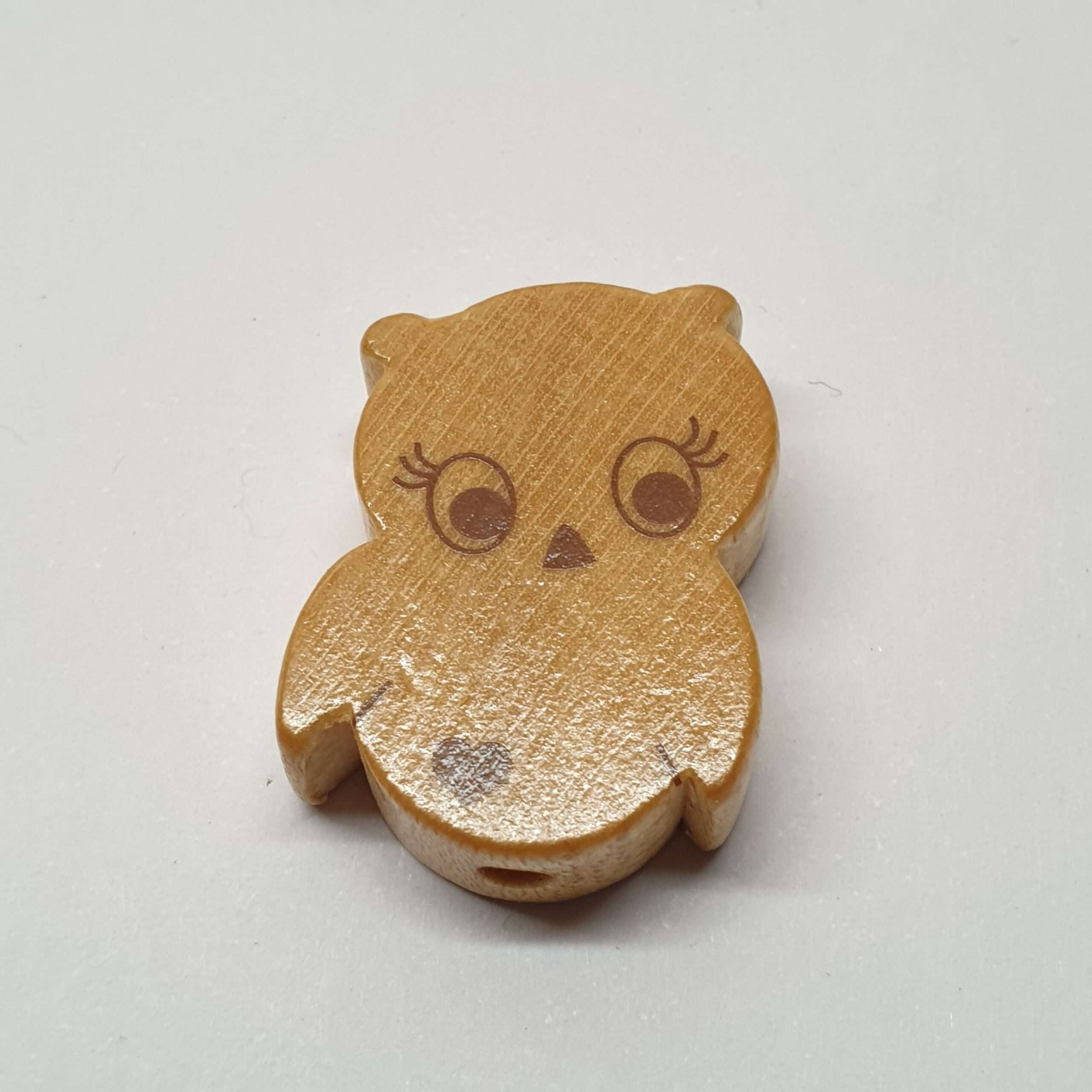 Motivperle Motiv Perle Eule naturfarben braun MP190