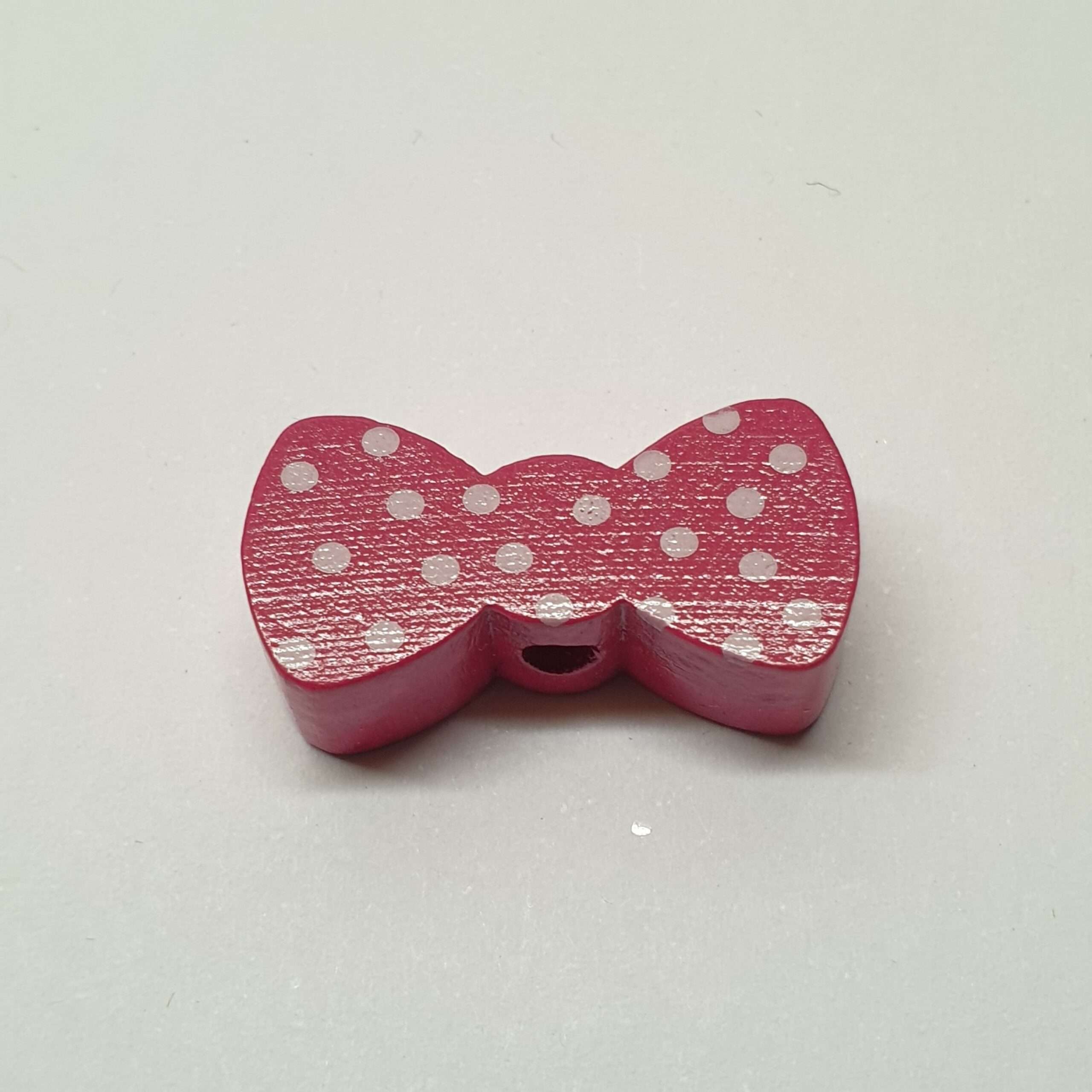 Motivperle Motiv Schleife dunkelrosa himbeerfarben Punkte weiß MP191