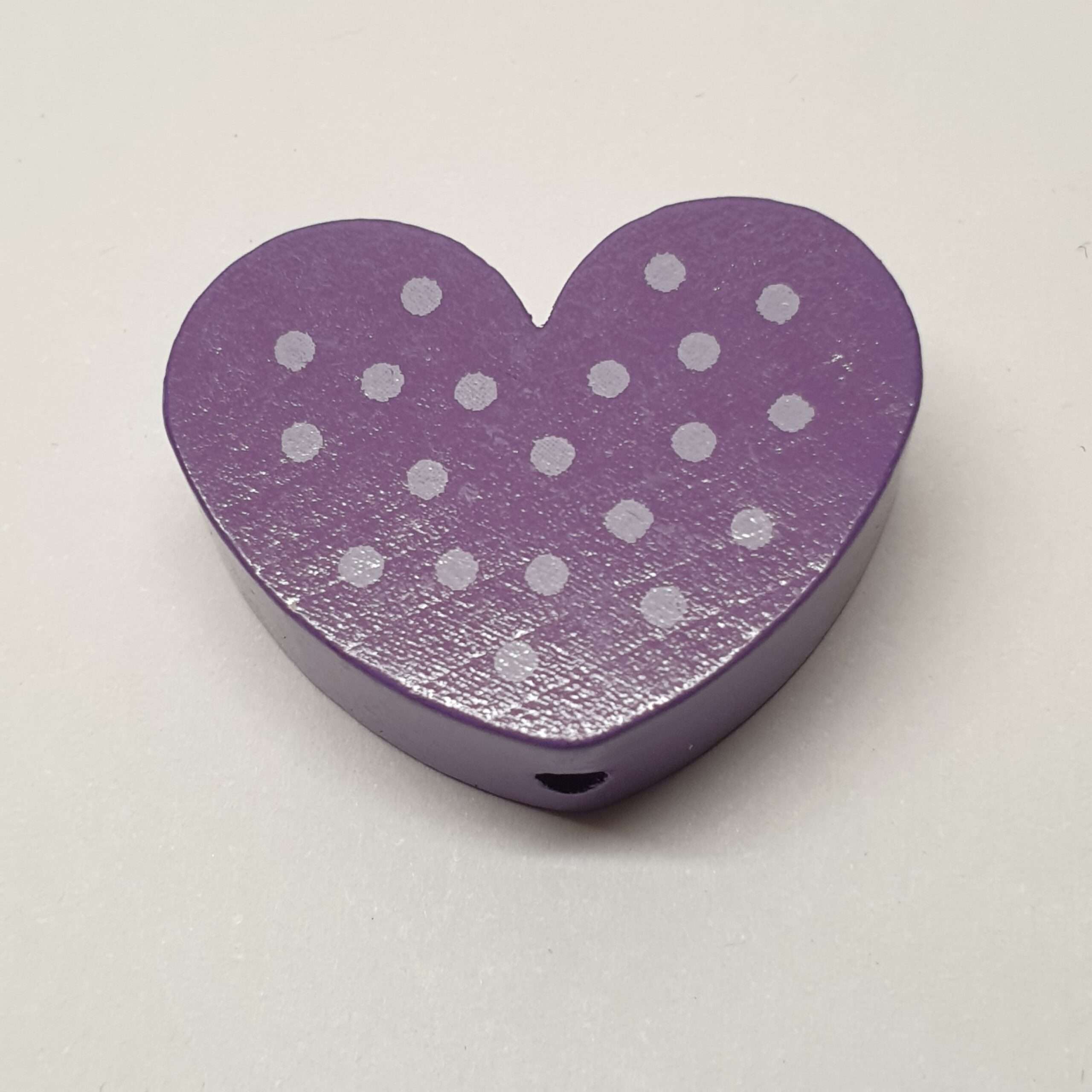 Motivperle Motiv Herz Herzchen lila Punkte fliederfarben MP199