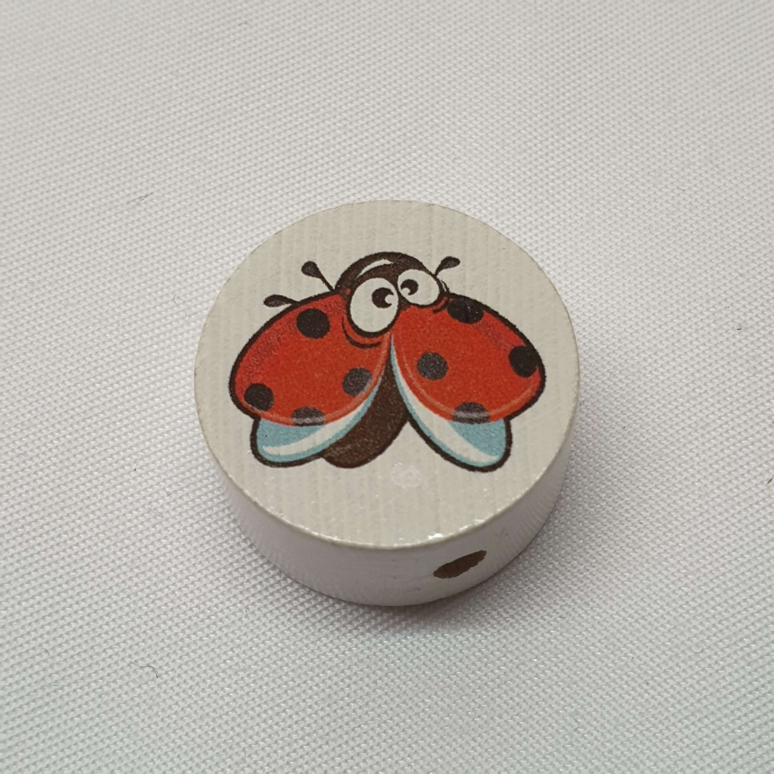 Motivperle Motiv Perle Scheibe rund weiß Käfer Marienkäfer MP251