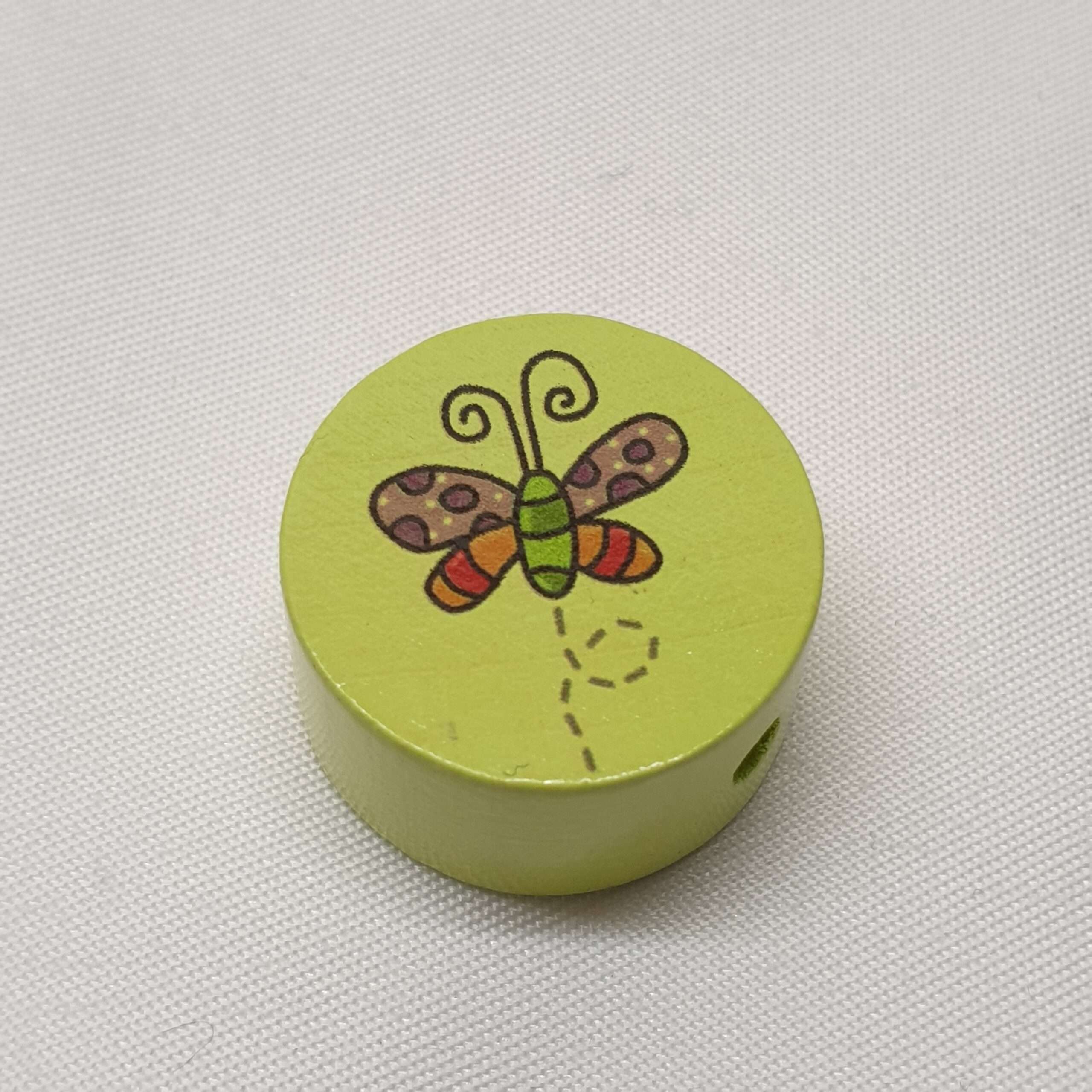 Motivperle Motiv Perle Scheibe rund grün hellgrün Schmetterling MP262