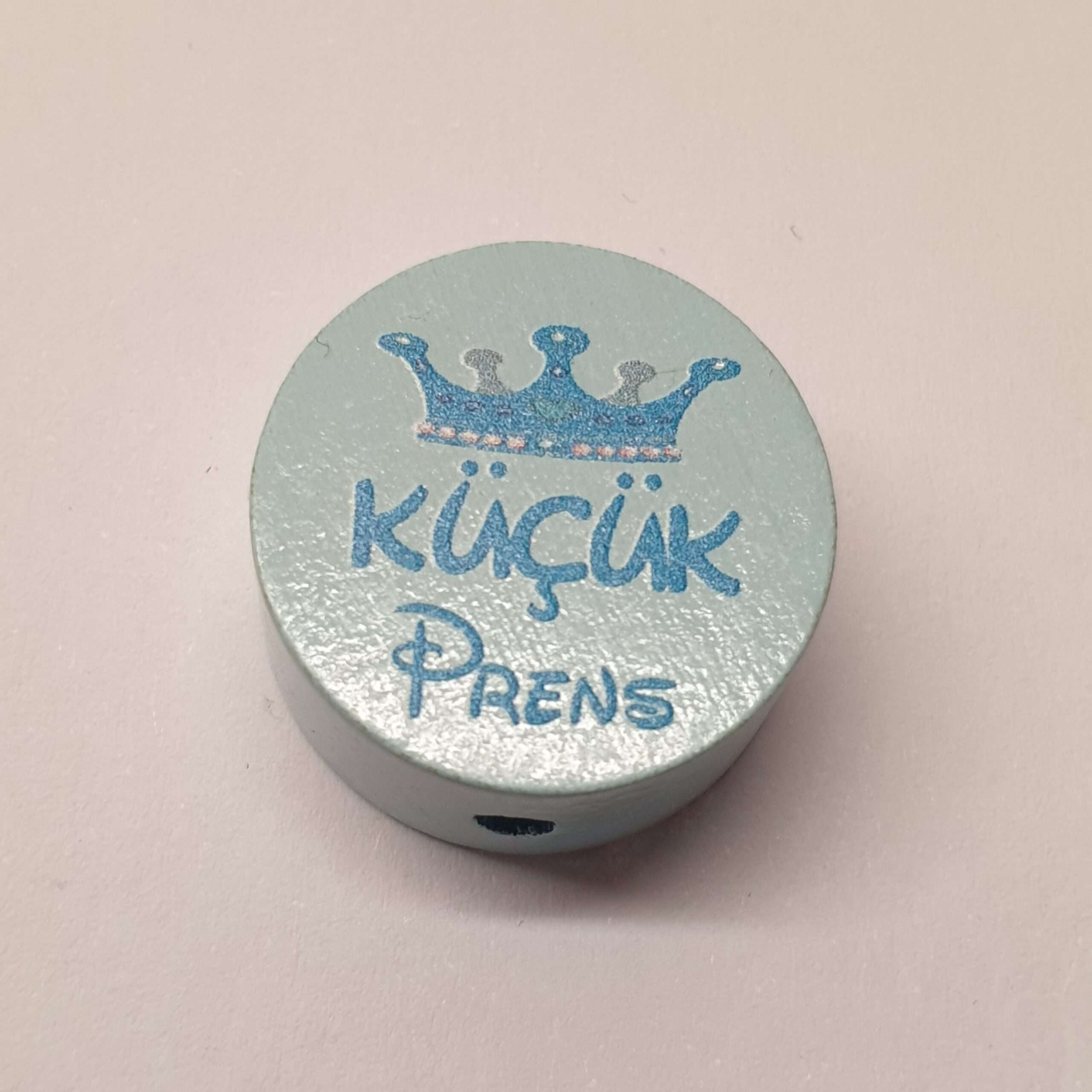 Motivperle Motiv Krone Kücük Prens hellblau blau MP127