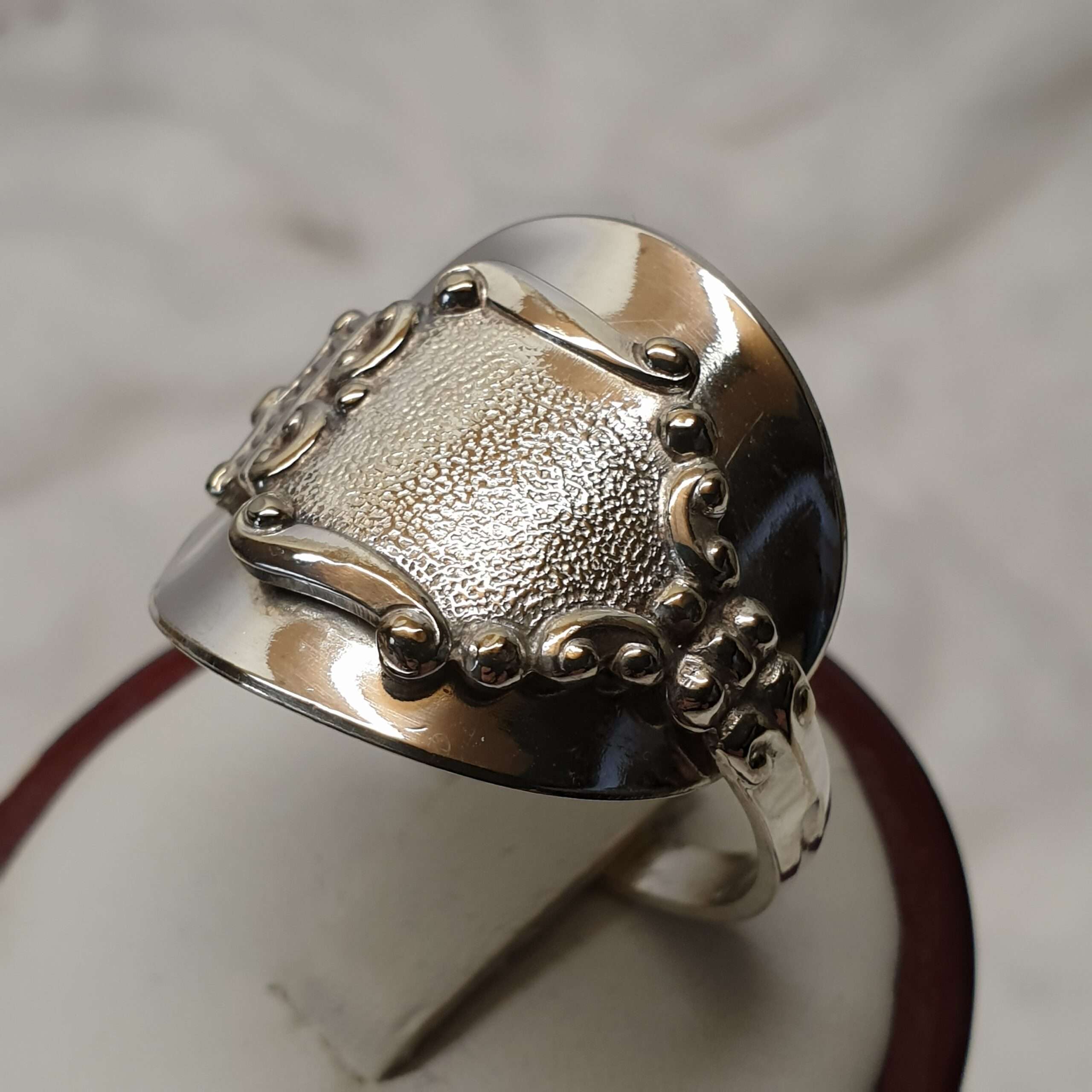 23,8 mm Ring Schmuck Besteckschmuck Mokkalöffel Löffelchen Vintage elegant BSR102 – Bild 2