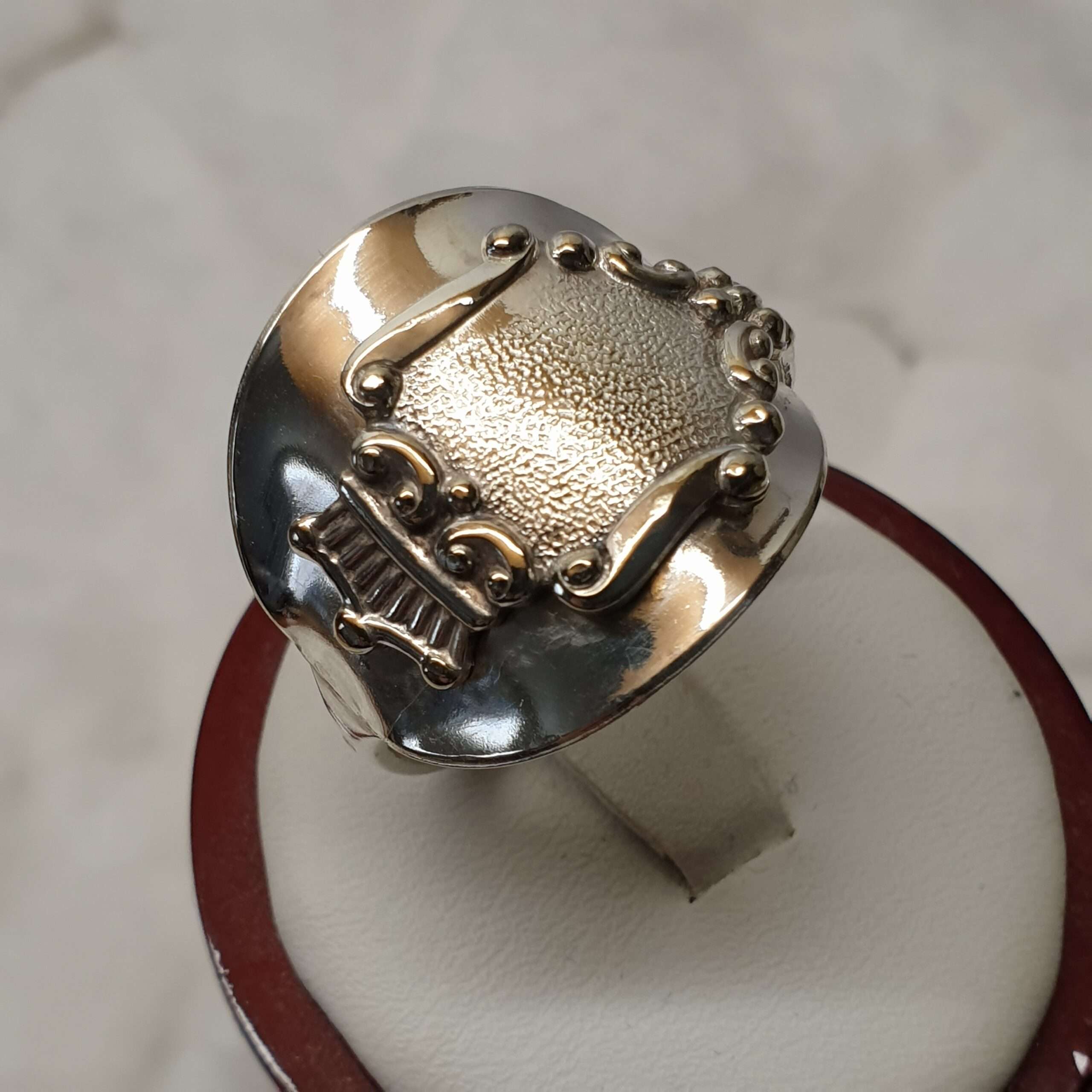 23,8 mm Ring Schmuck Besteckschmuck Mokkalöffel Löffelchen Vintage elegant BSR102 – Bild 3