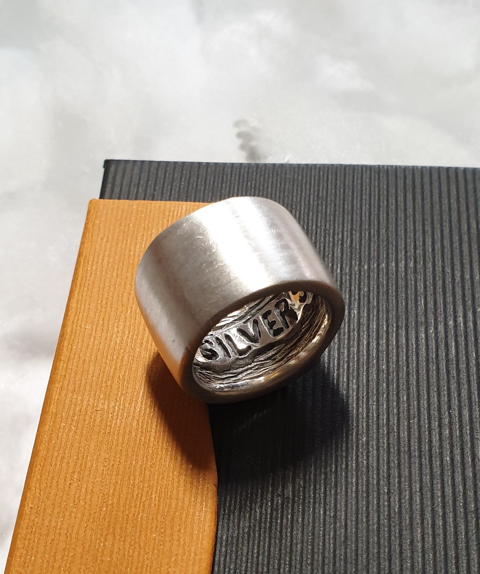 18,2 mm Designer Ring Silber 925 matt edel massive Verarbeitung SR963 – Bild 2