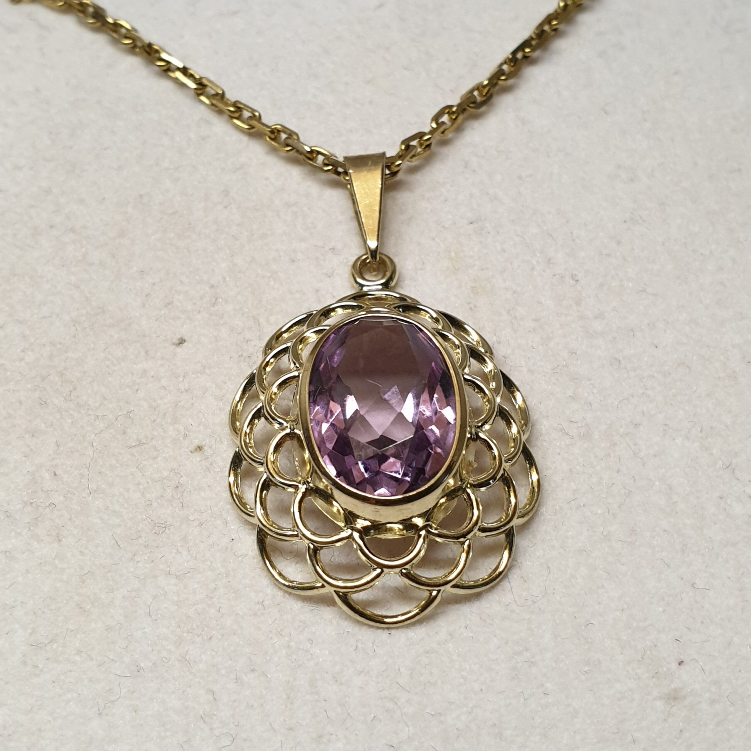 Goldanhänger Anhänger Gold 333 Amethyst Design Vintage elegant GAN154 – Bild 4