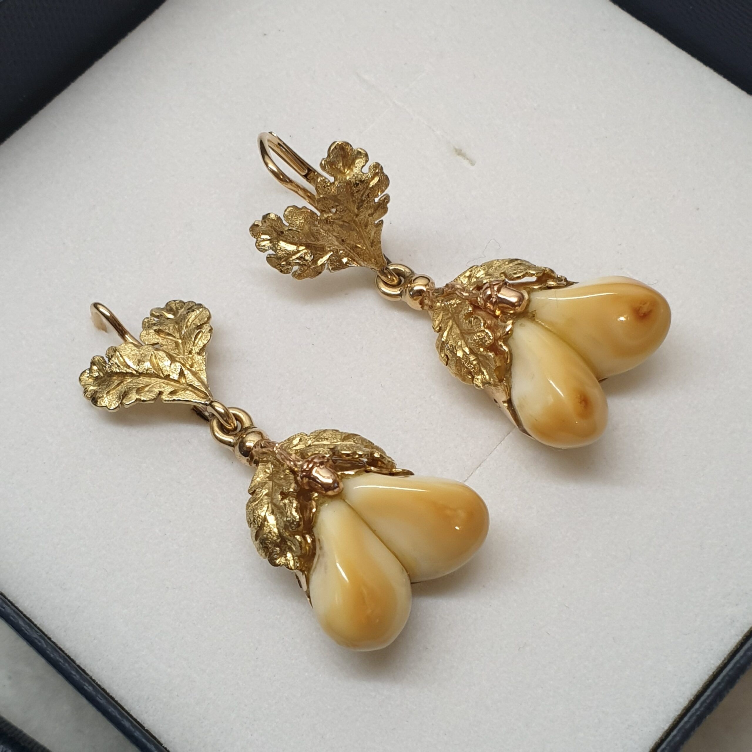 Ohrringe Hängeohrringe Trachtenschmuck Gold 585 Grandeln kunstvoll Goldschmiede elegant selten rar OR124 – Bild 5