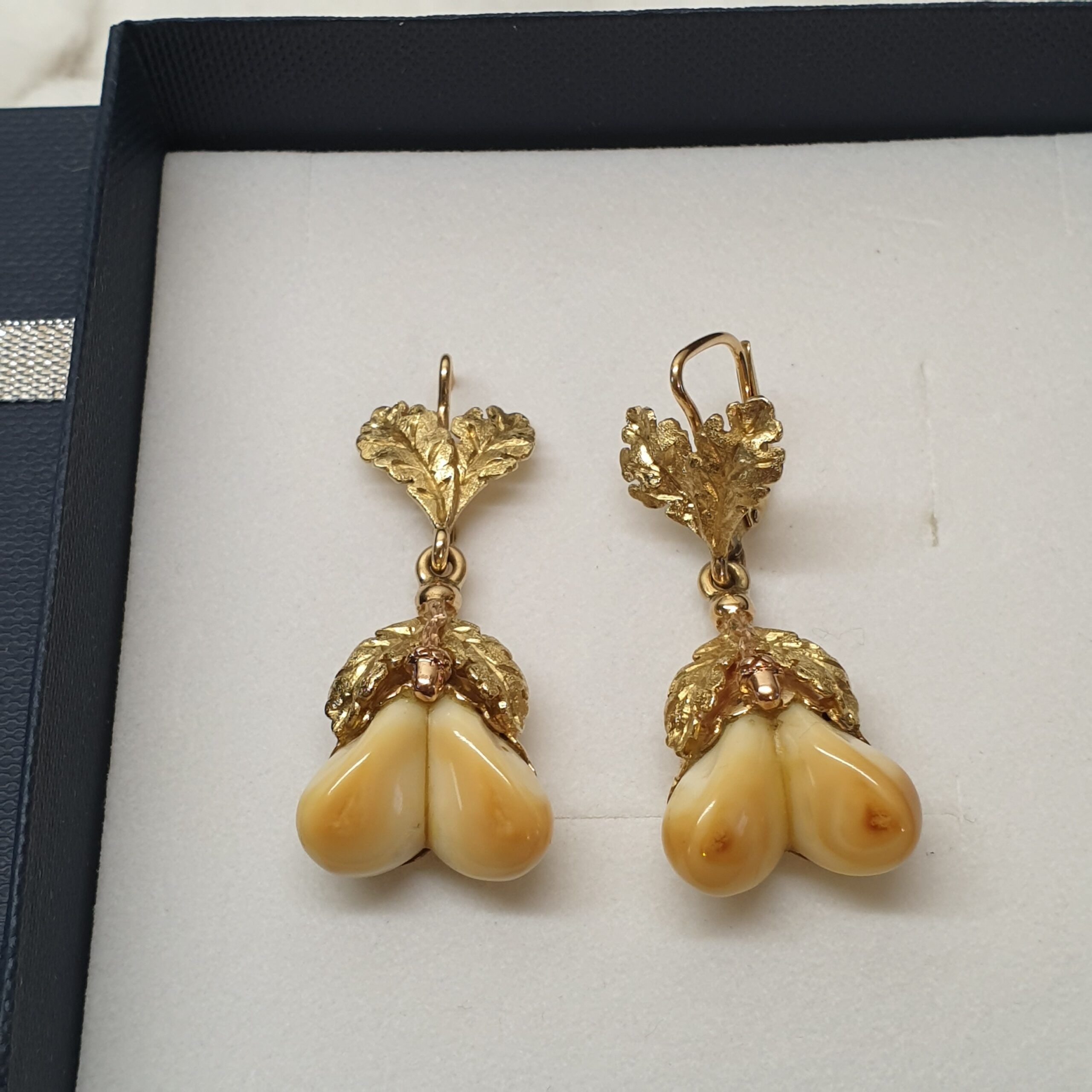 Ohrringe Hängeohrringe Trachtenschmuck Gold 585 Grandeln kunstvoll Goldschmiede elegant selten rar OR124 – Bild 6