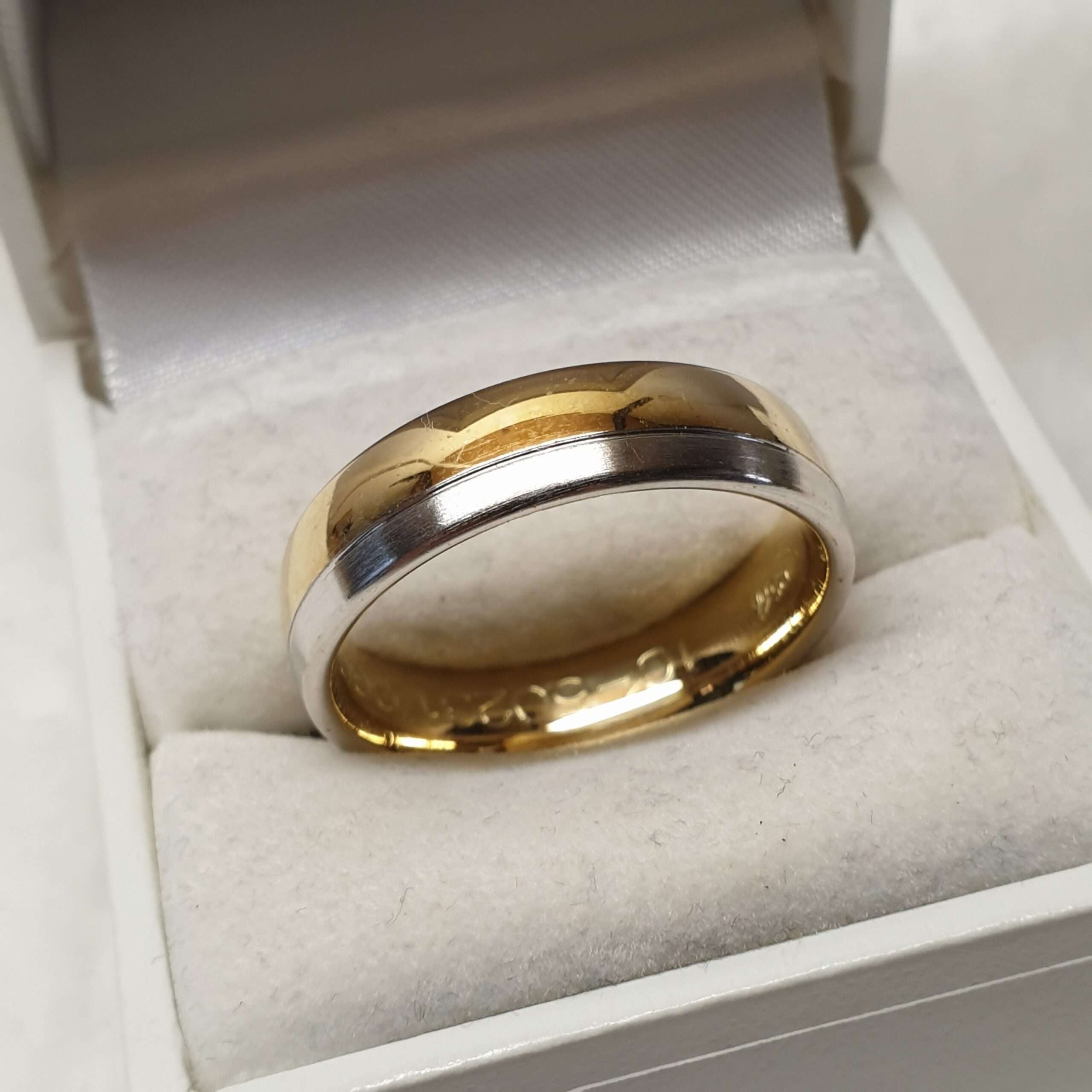 20,7 mm Silberring Ring Silber 925 teilvergoldet Streifen Design Vintage elegant SR1191 – Bild 4