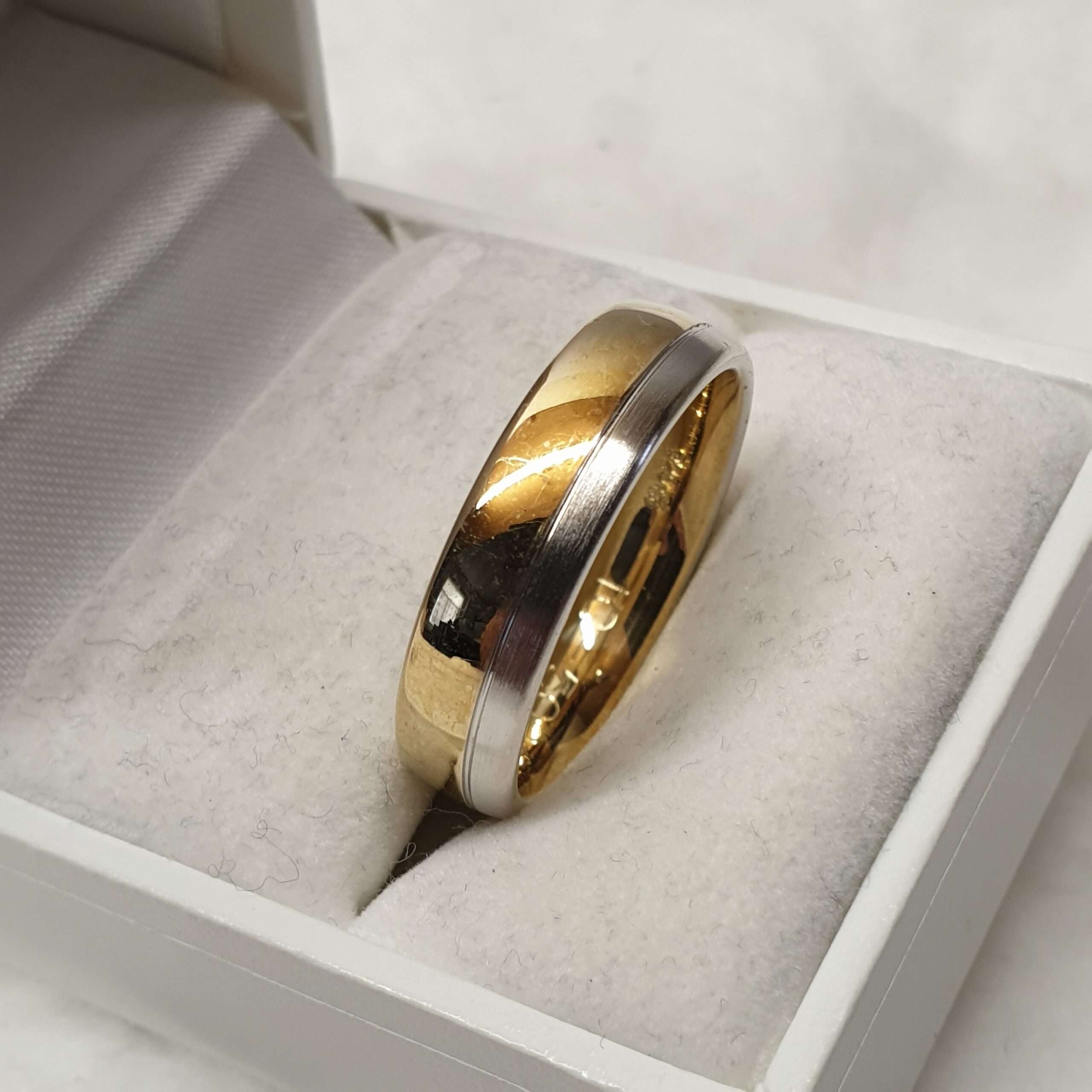 20,7 mm Silberring Ring Silber 925 teilvergoldet Streifen Design Vintage elegant SR1191 – Bild 2