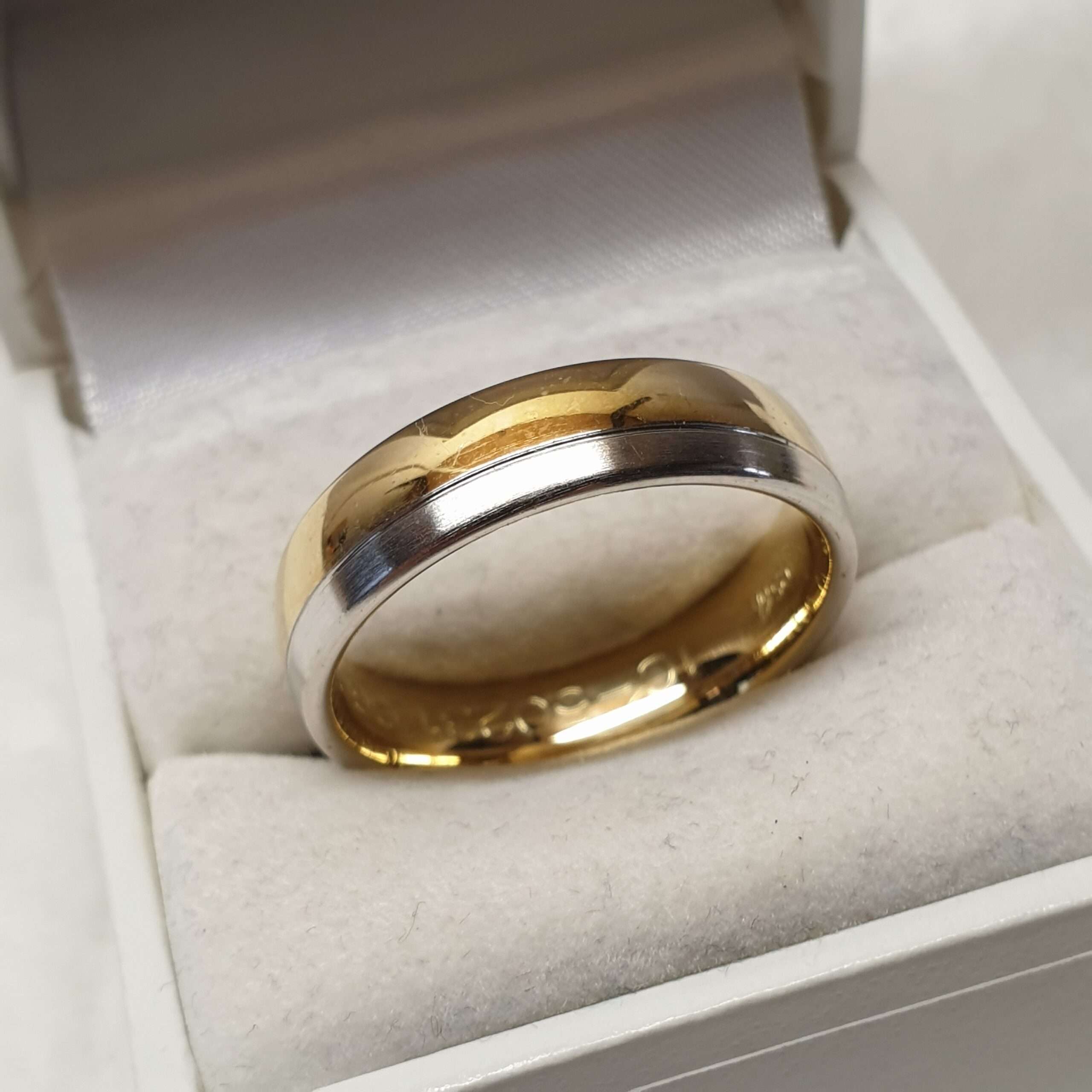 20,7 mm Silberring Ring Silber 925 teilvergoldet Streifen Design Vintage elegant SR1191