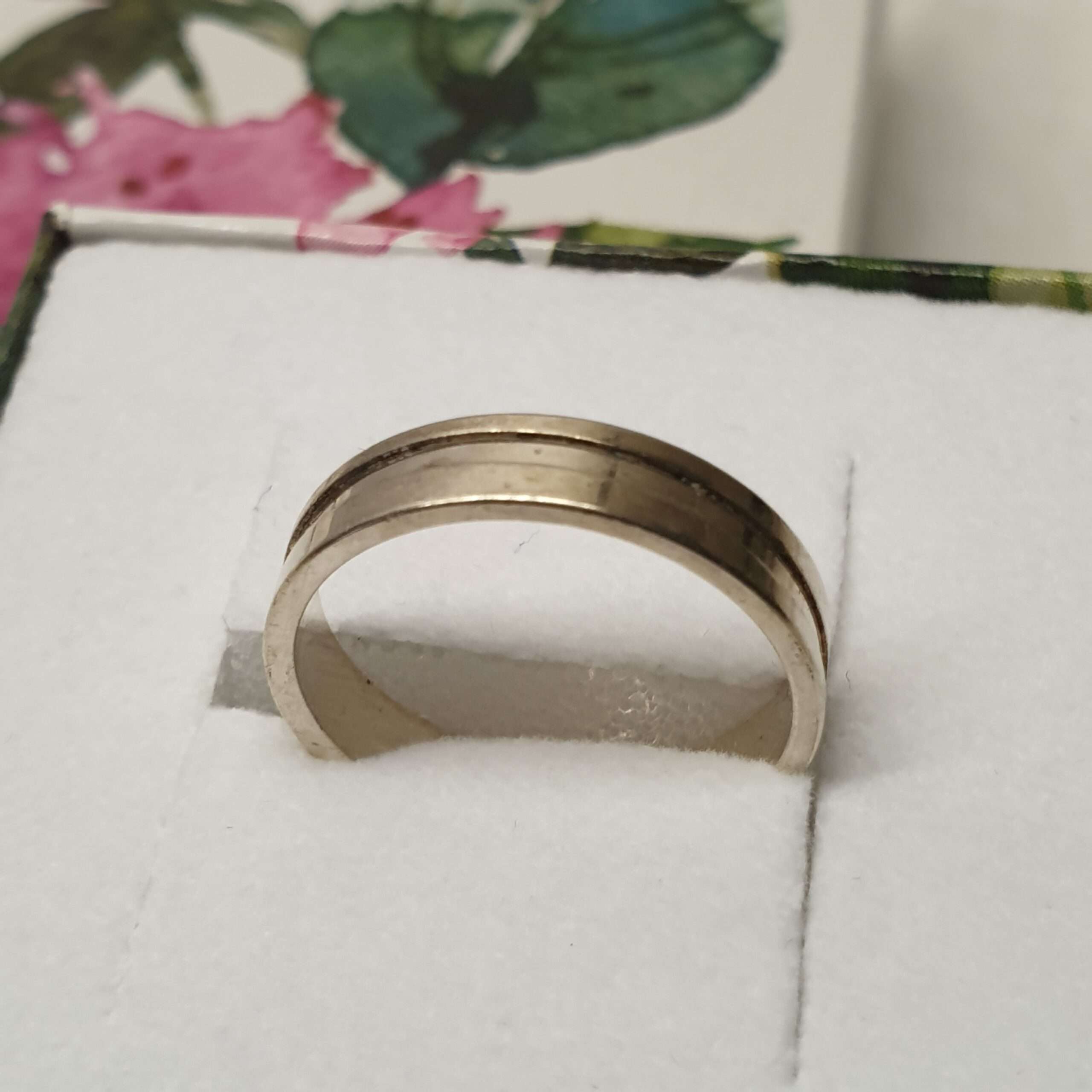 16,6 mm Edler Ring Silber 925 Streifen Design Vintage SR1200 – Bild 4