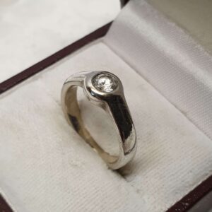 16,6 mm Silberring Ring Silber 925 Kristall klar Vintage elegant SR1206