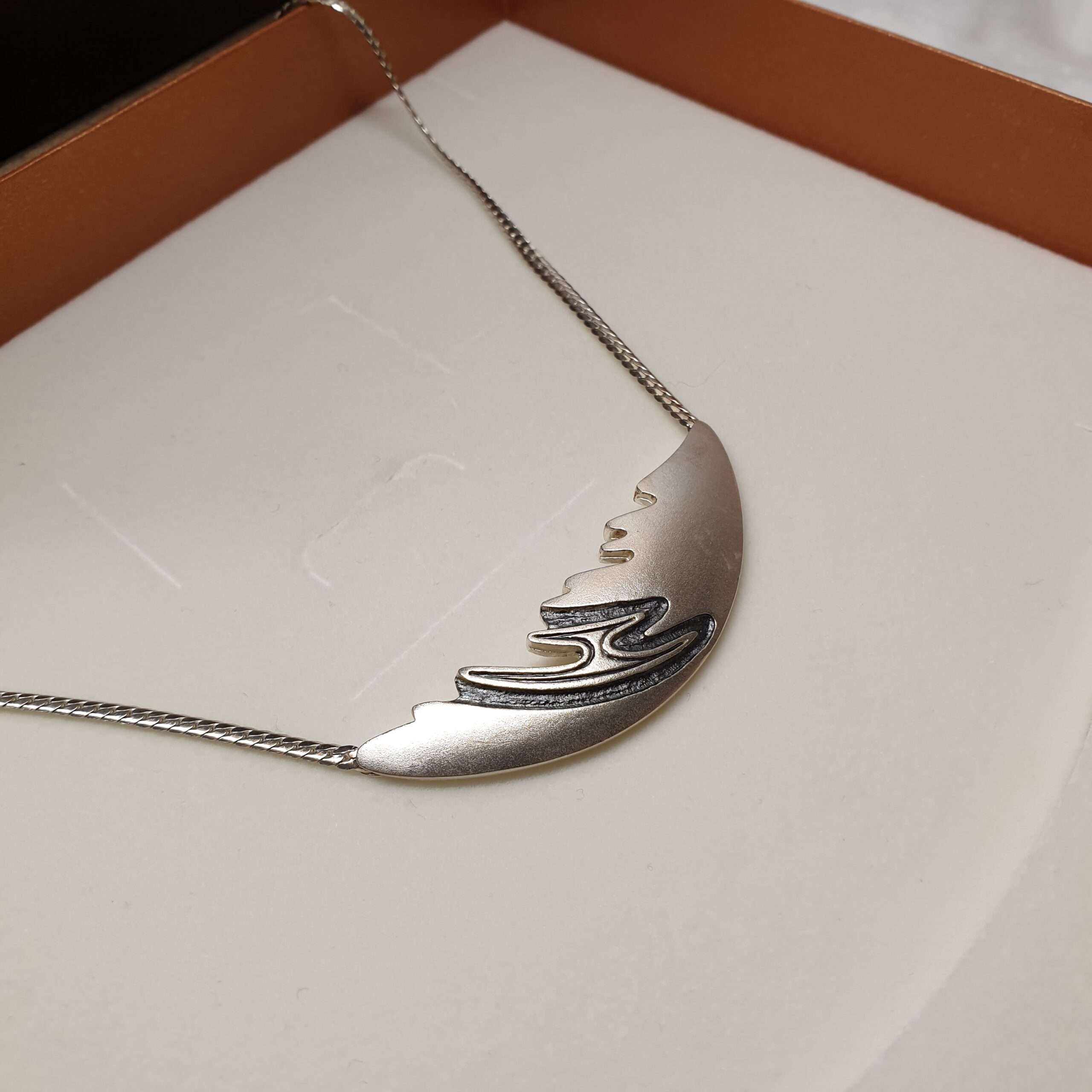 41 cm Nostalgische Halskette Kette Collier 925 mit Anhänger Vintage edel SKA1248 – Bild 3