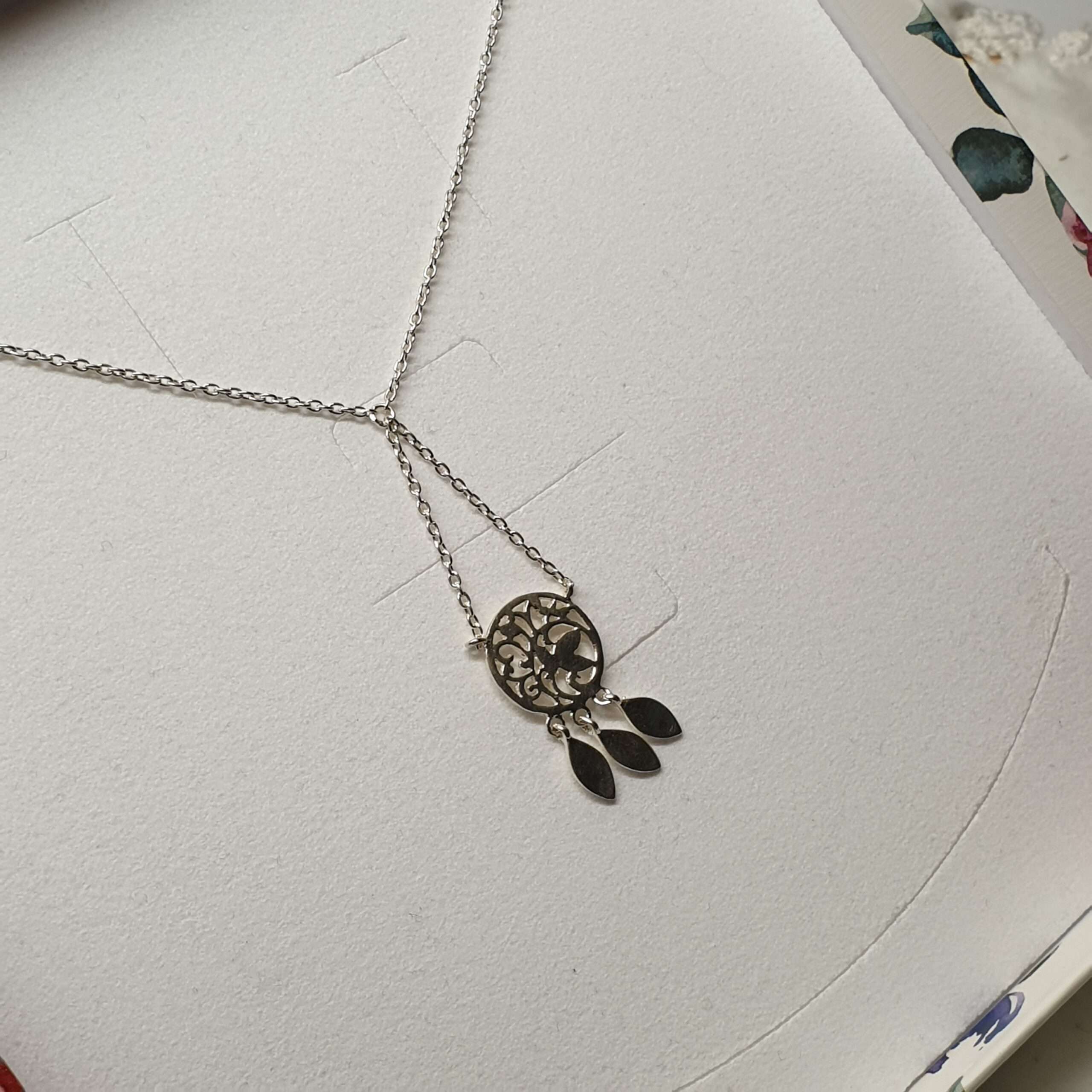 40 cm Halskette Kette Silber 925 Traumfänger rar SKA1263 – Bild 3