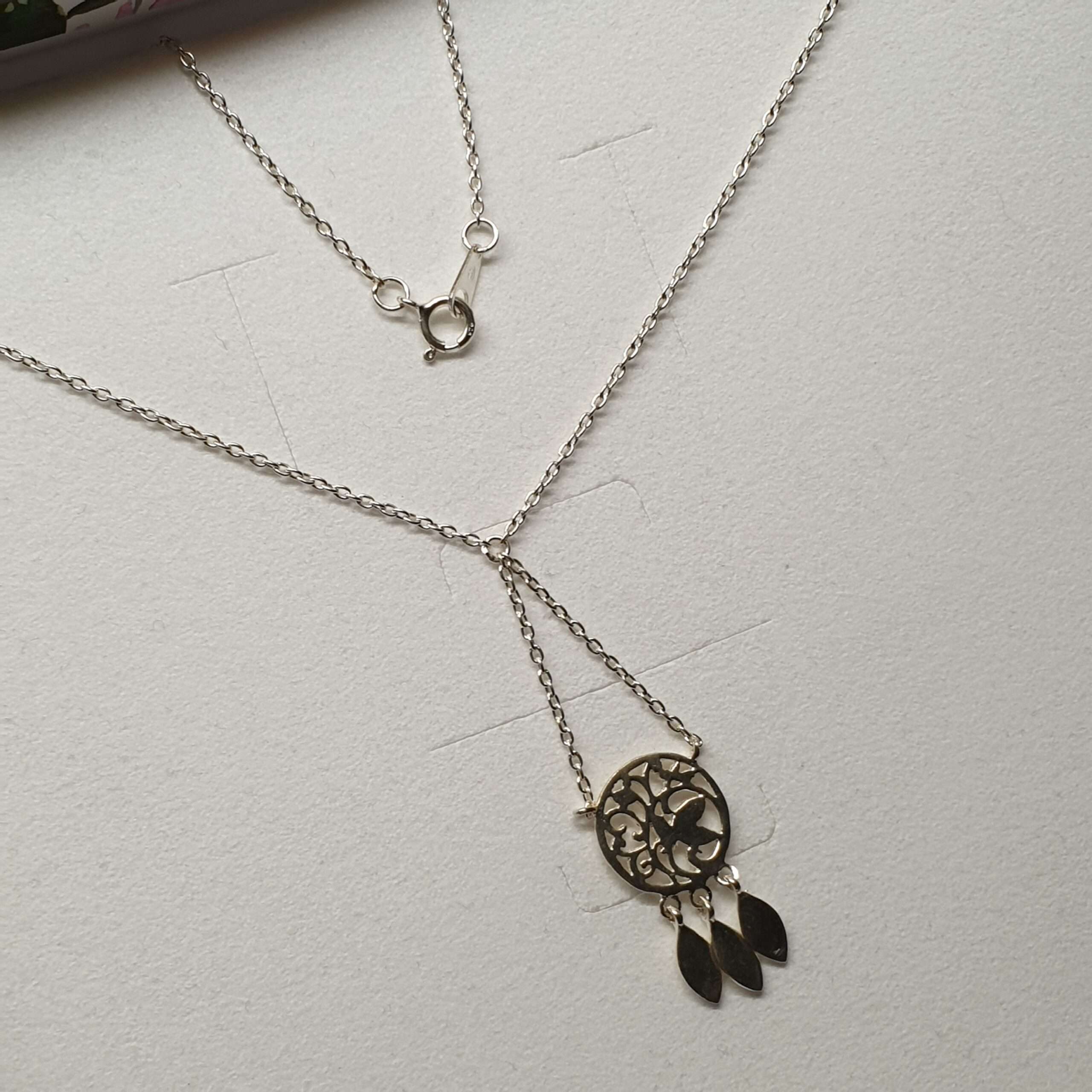 40 cm Halskette Kette Silber 925 Traumfänger rar SKA1263 – Bild 2