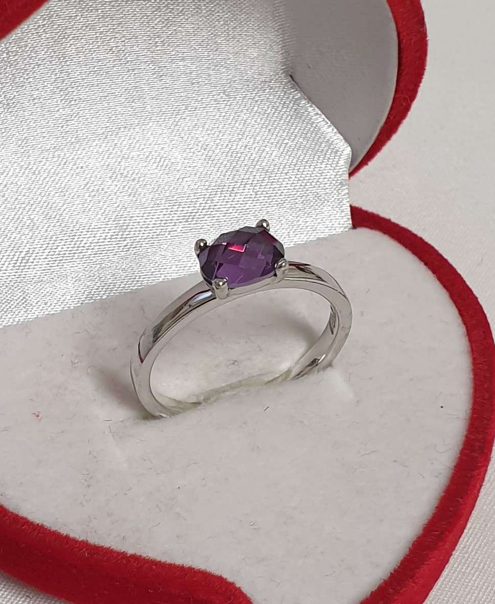 19,2 mm Eleganter Ring Silber 925 Amethyst Vintage stylisch SR912 – Bild 3