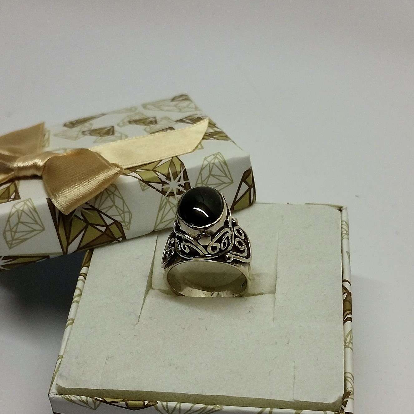 17,2 mm Nostalgisch gearbeiteter Ring Silber 925 Granat Silberschmiede SR446 – Bild 3