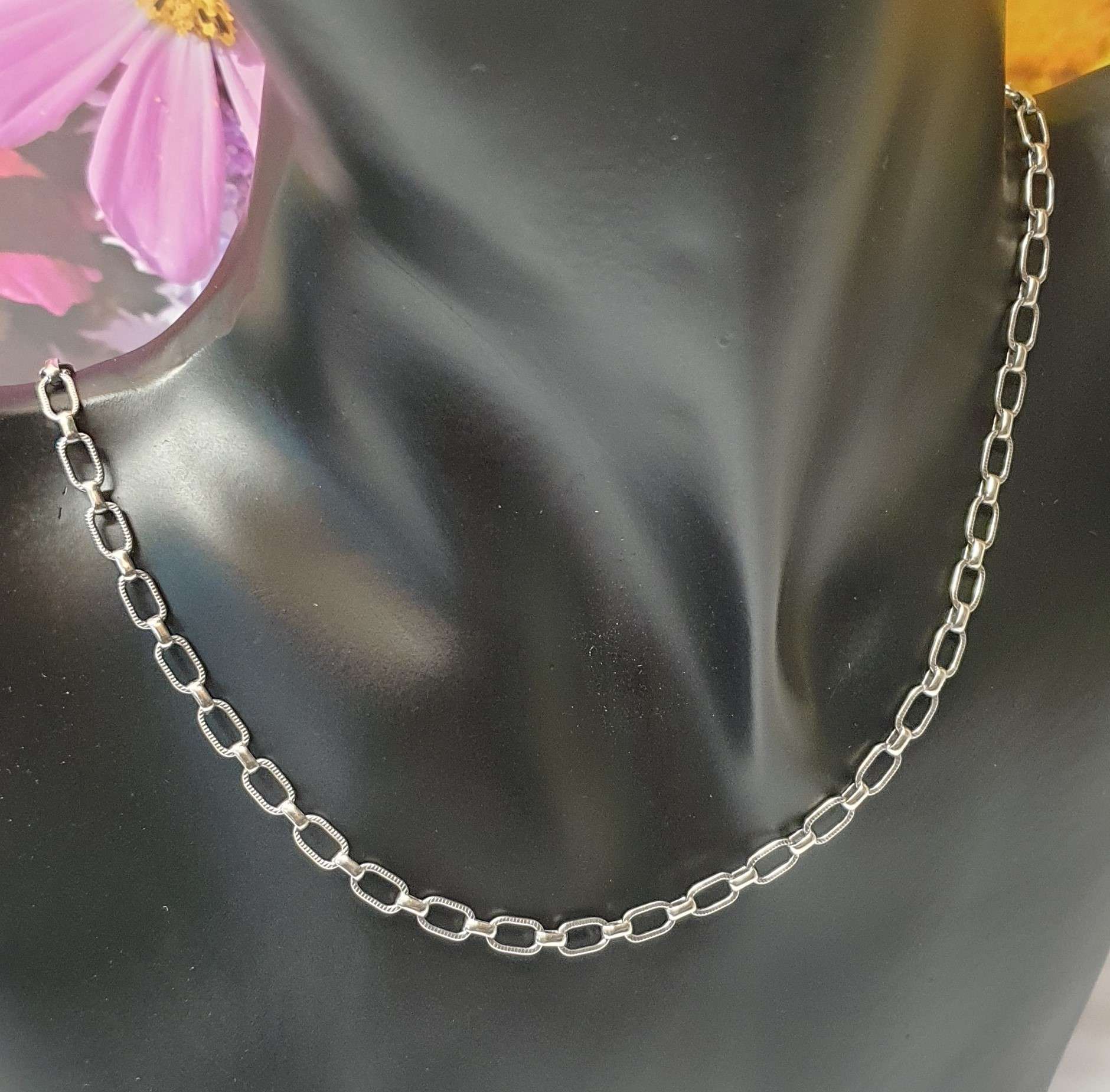 82,5 cm Nostalgische Kette Gliederkette Halskette Silber 835 Vintage elegant SK1516