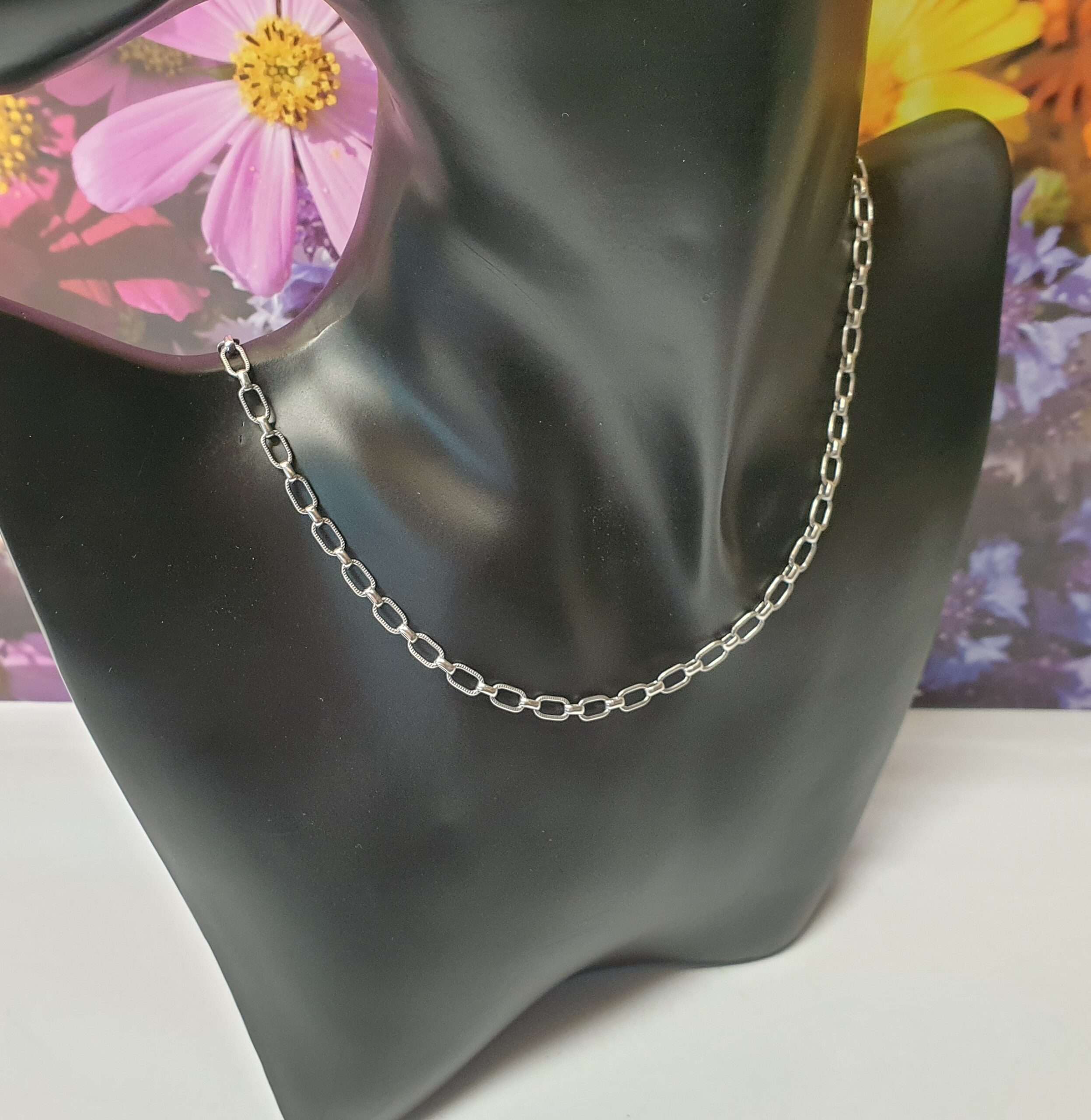 82,5 cm Nostalgische Kette Gliederkette Halskette Silber 835 Vintage elegant SK1516 – Bild 2