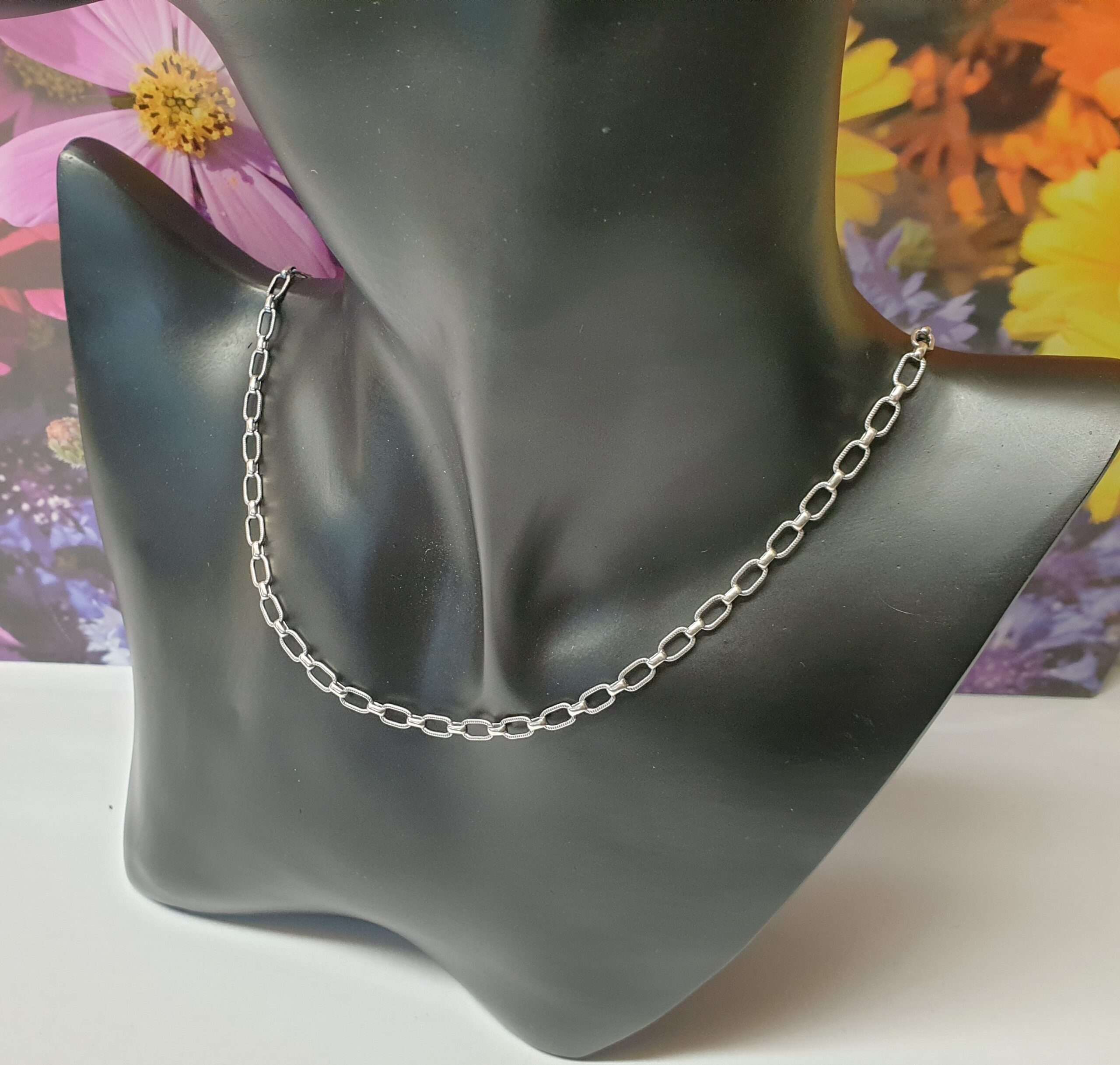 82,5 cm Nostalgische Kette Gliederkette Halskette Silber 835 Vintage elegant SK1516 – Bild 3