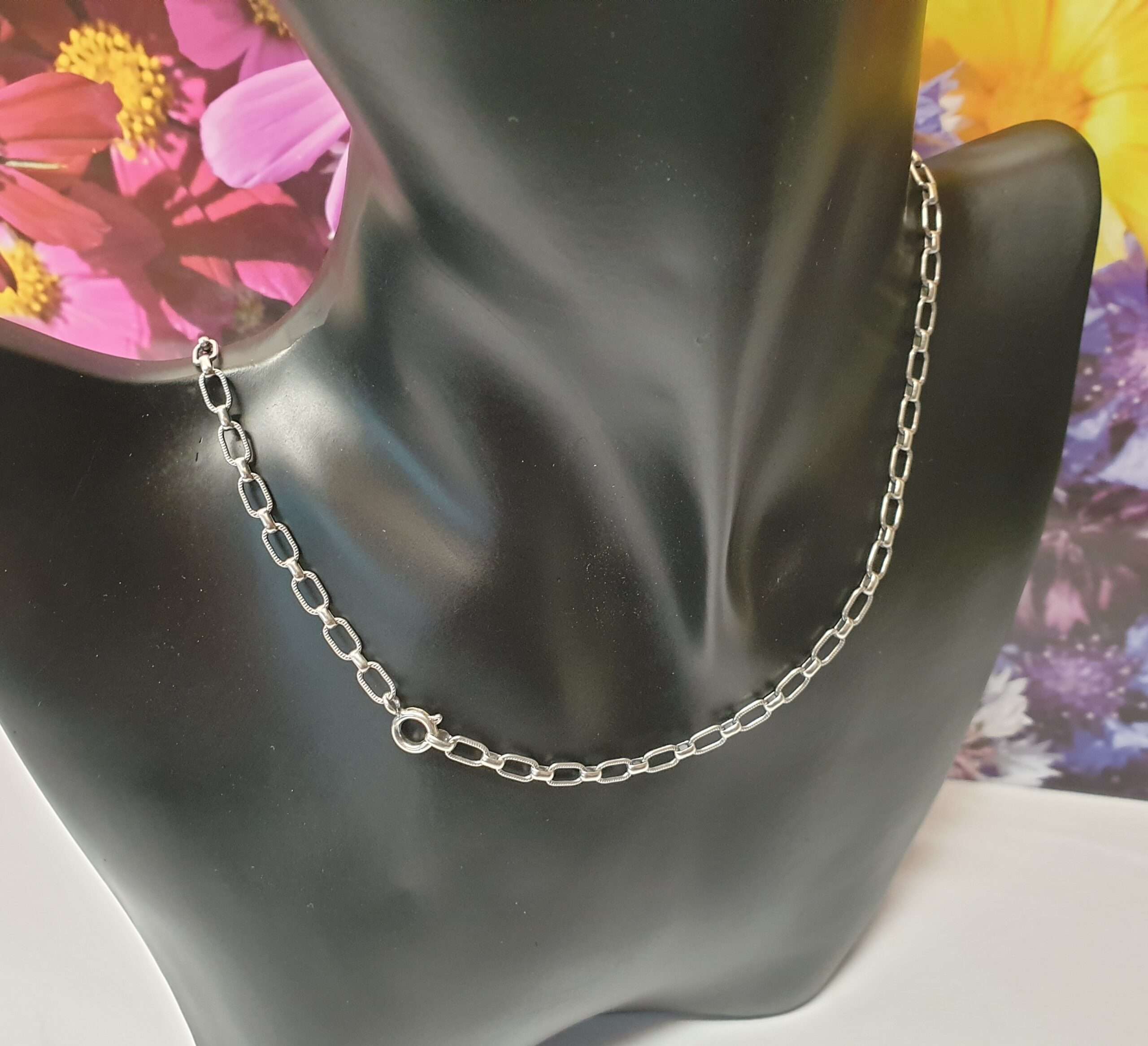 82,5 cm Nostalgische Kette Gliederkette Halskette Silber 835 Vintage elegant SK1516 – Bild 4