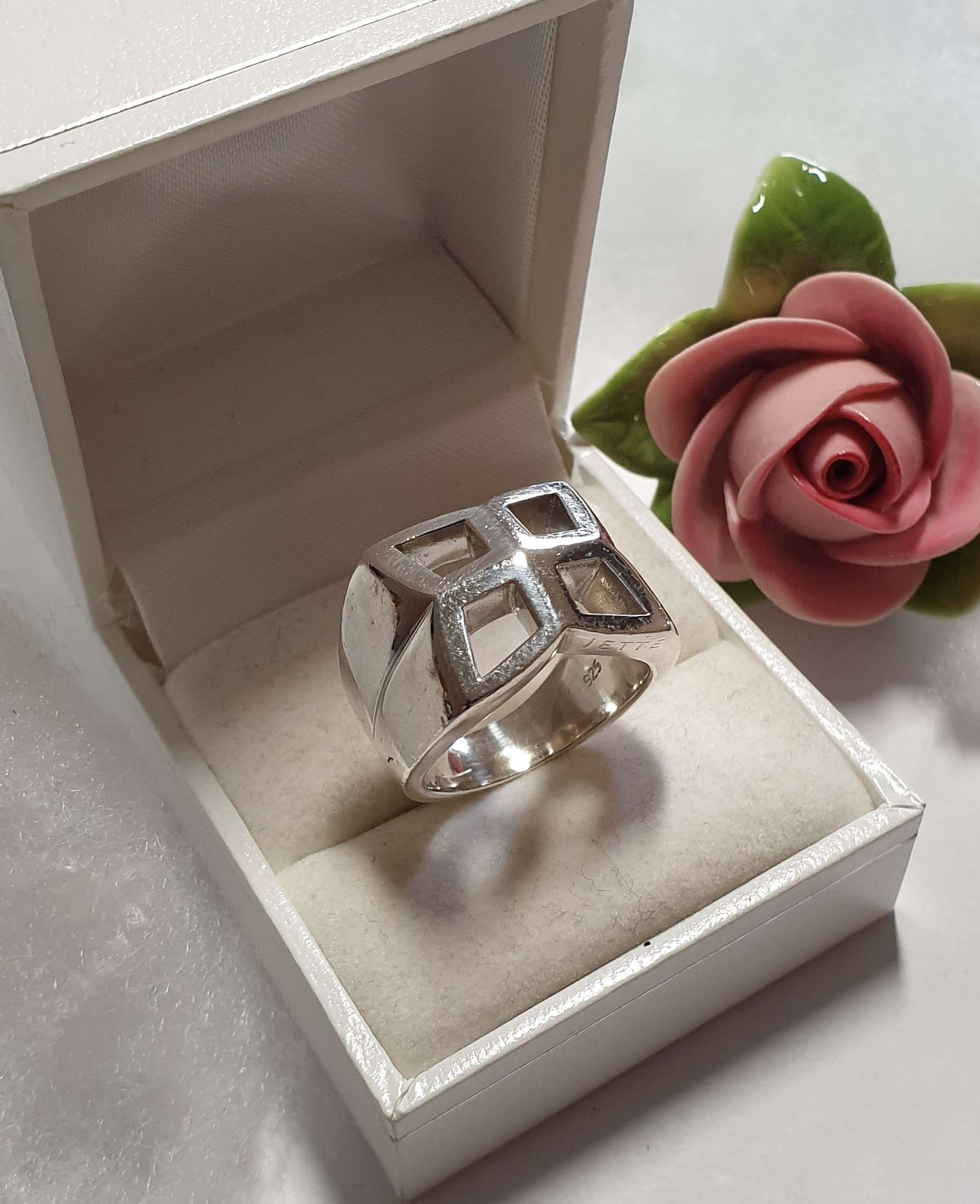 17,3 mm Ring Silber 925 Vintage elegant massive Verarbeitung durchbrochenes Design SR444 – Bild 4