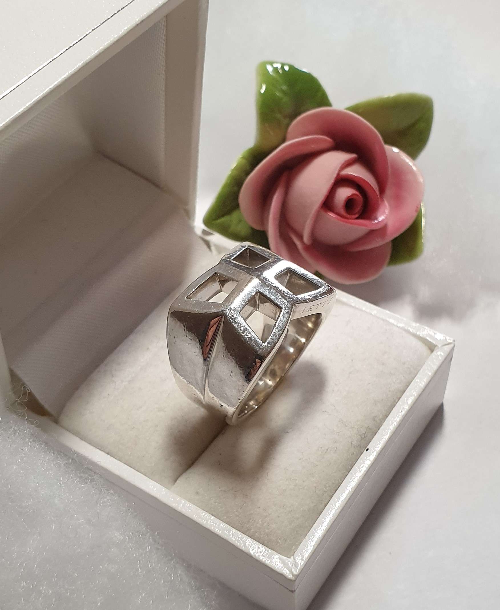 17,3 mm Ring Silber 925 Vintage elegant massive Verarbeitung durchbrochenes Design SR444 – Bild 3