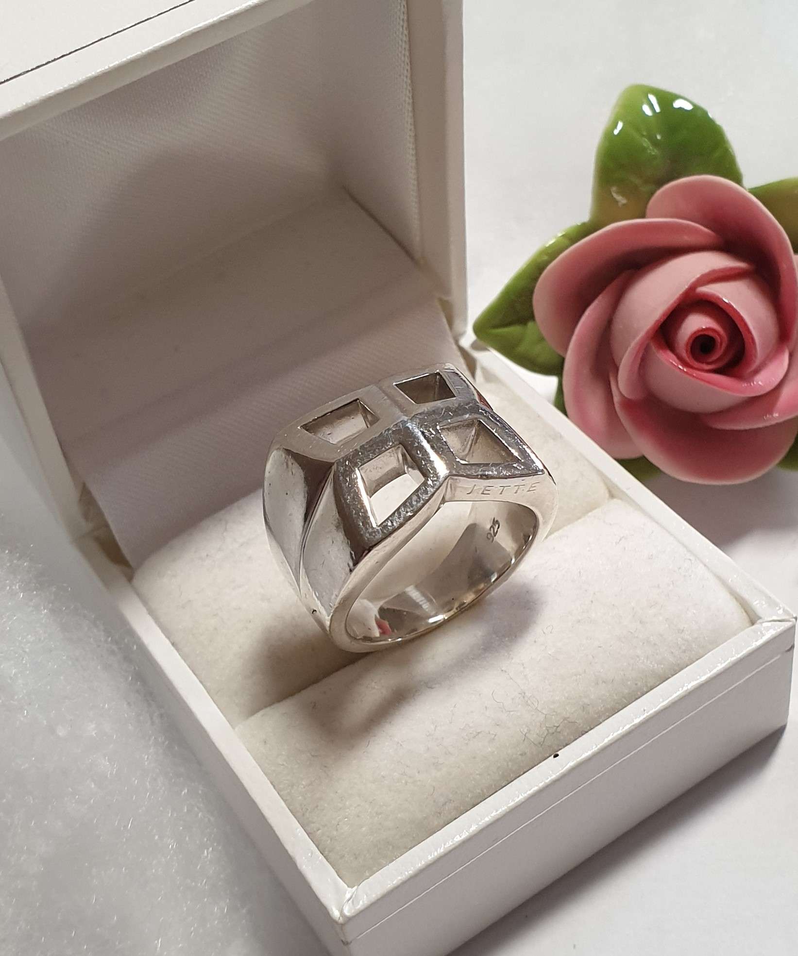 17,3 mm Ring Silber 925 Vintage elegant massive Verarbeitung durchbrochenes Design SR444 – Bild 2