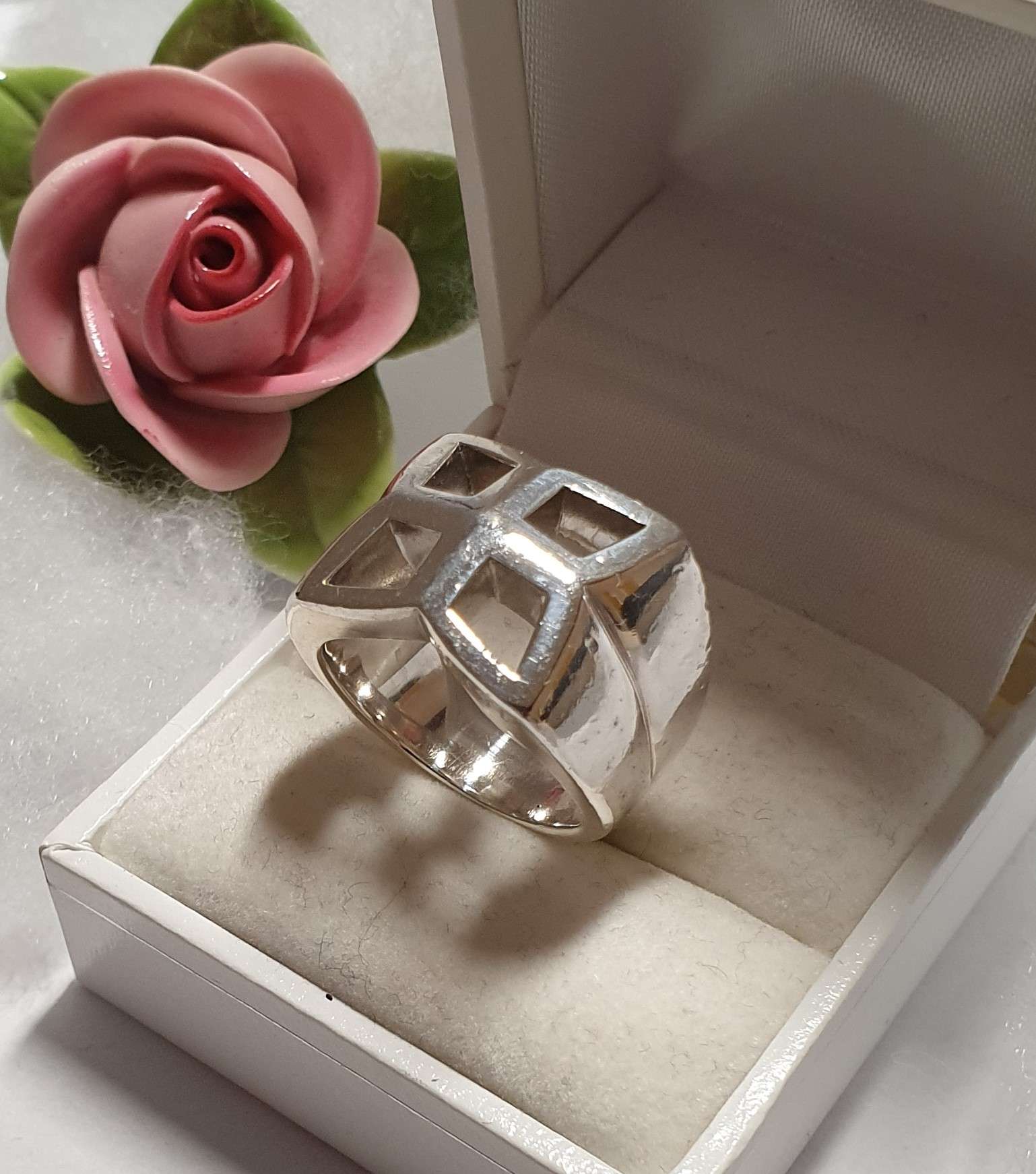 17,3 mm Ring Silber 925 Vintage elegant massive Verarbeitung durchbrochenes Design SR444