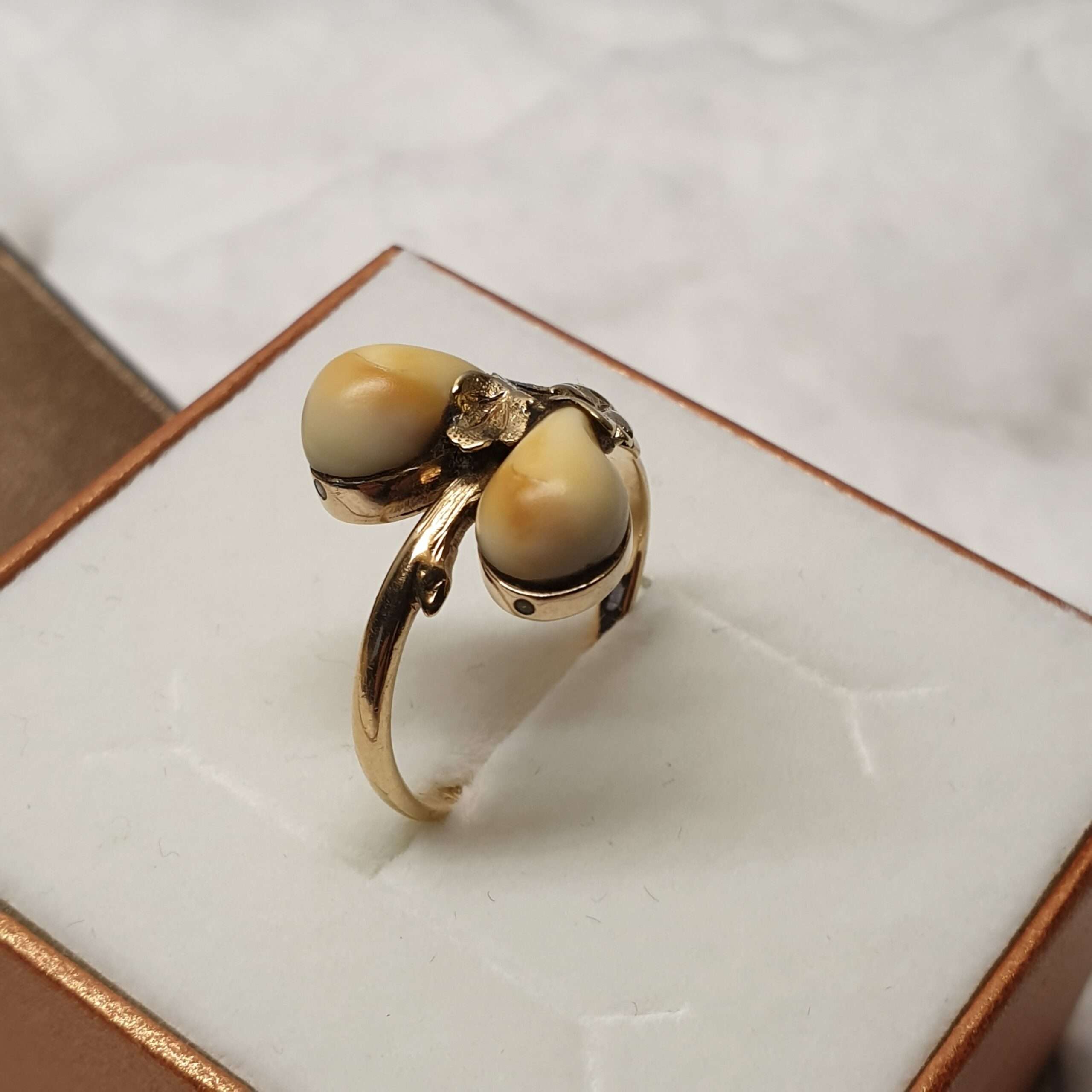 18 mm Nostalgischer Ring Goldring Trachtenschmuck Tracht Gold 585 Grandeln Goldschmiede Kunst selten rar GR210 – Bild 2