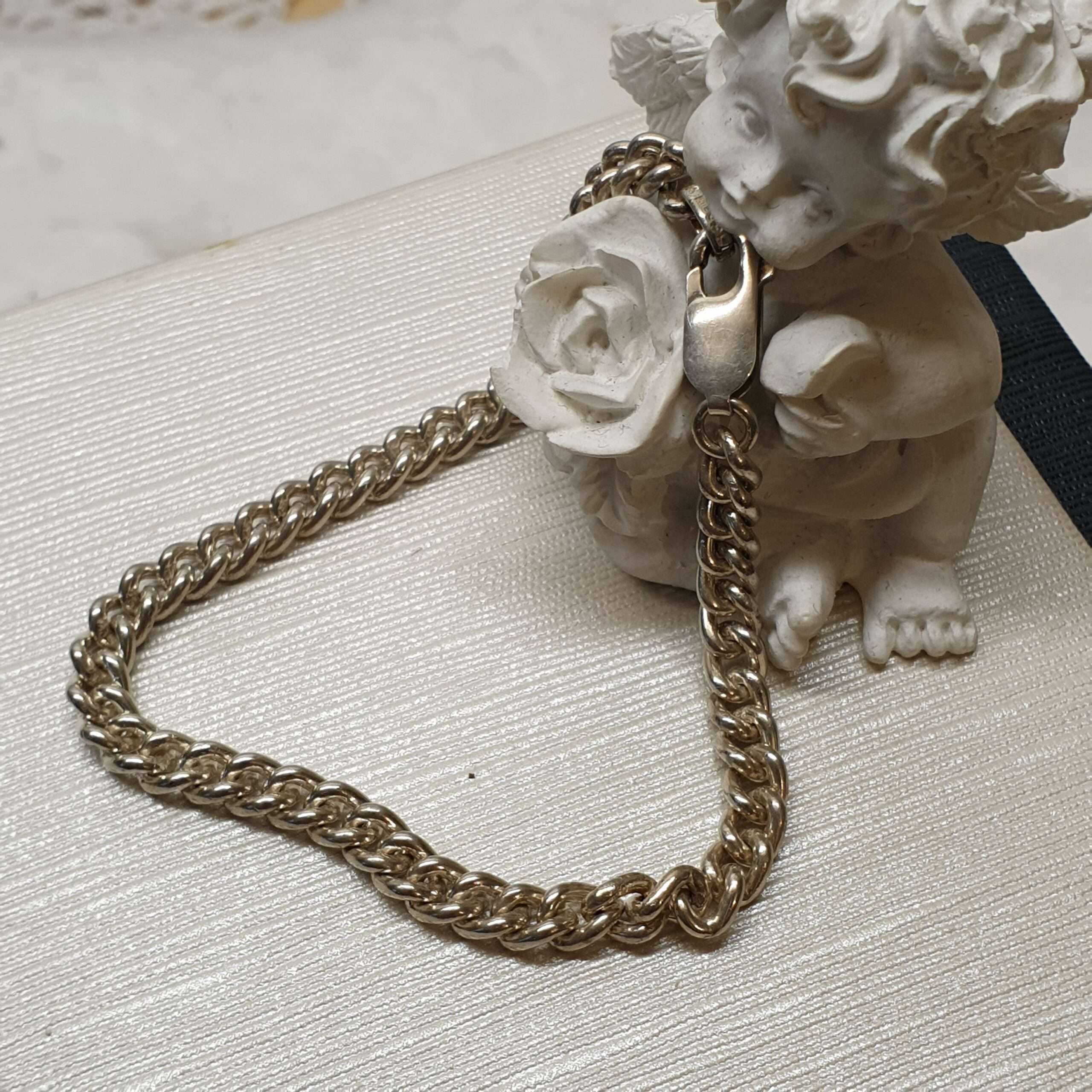 19 cm Panzerarmband Armband Silber 835 FBM Verschluss Silber 925 Vintage elegant SA490 – Bild 3