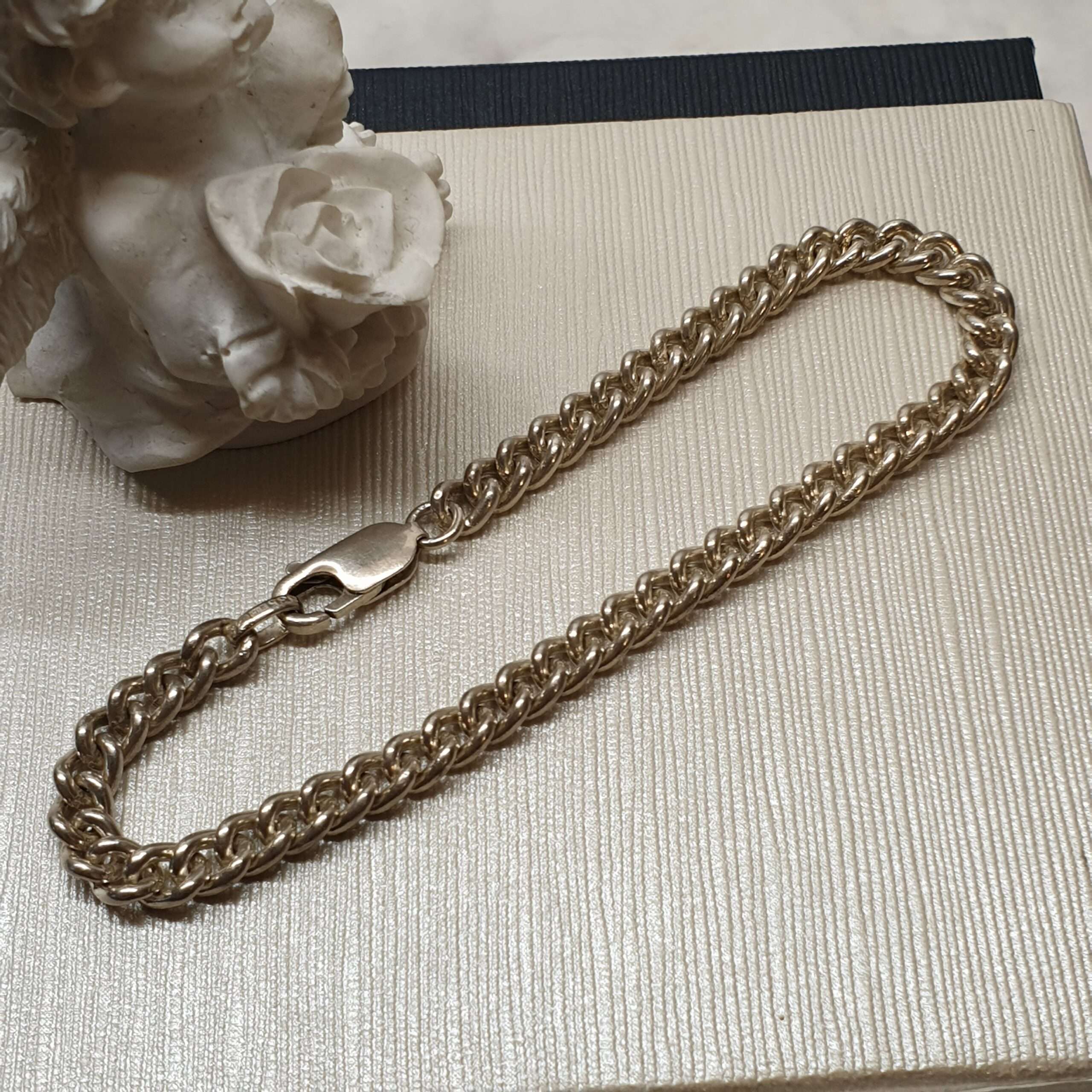 19 cm Panzerarmband Armband Silber 835 FBM Verschluss Silber 925 Vintage elegant SA490 – Bild 4