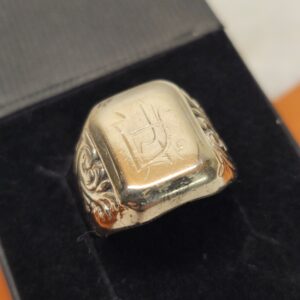 19,4 mm Nostalgischer Ring Siegelring Silber 800 Initialen Buchstaben "AF" bzw. "FA" Shabby Vintage Design kunstvoll elegant SR1348