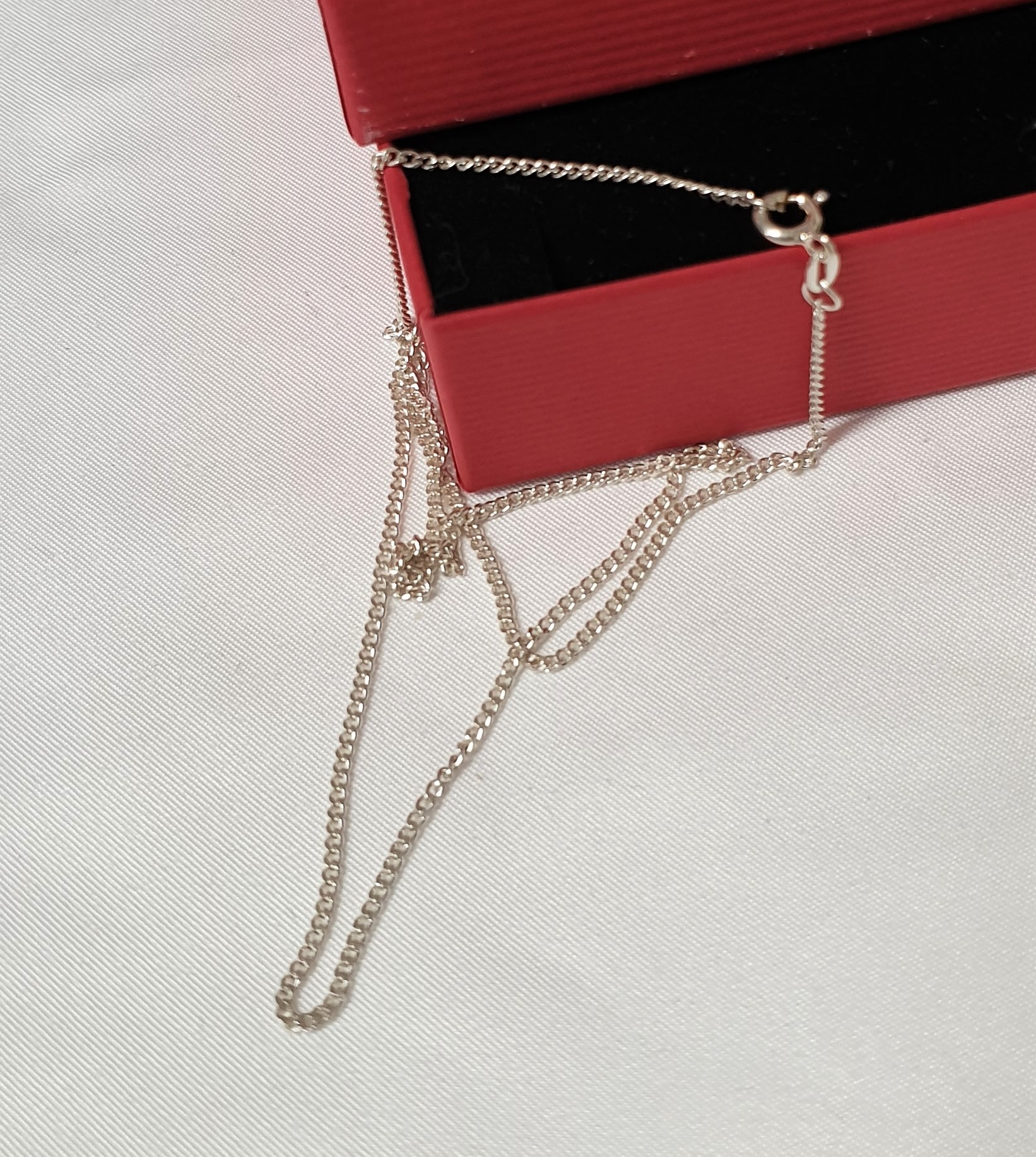 40 cm/1,5 mm Kette Kettchen Panzerkette Silber 925 Silberkette Vintage elegant HK239 – Bild 2