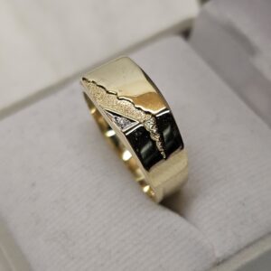 20,2 mm Ring Siegelring Gold 333 Kristall Steinchen klar Vintage elegant GR230