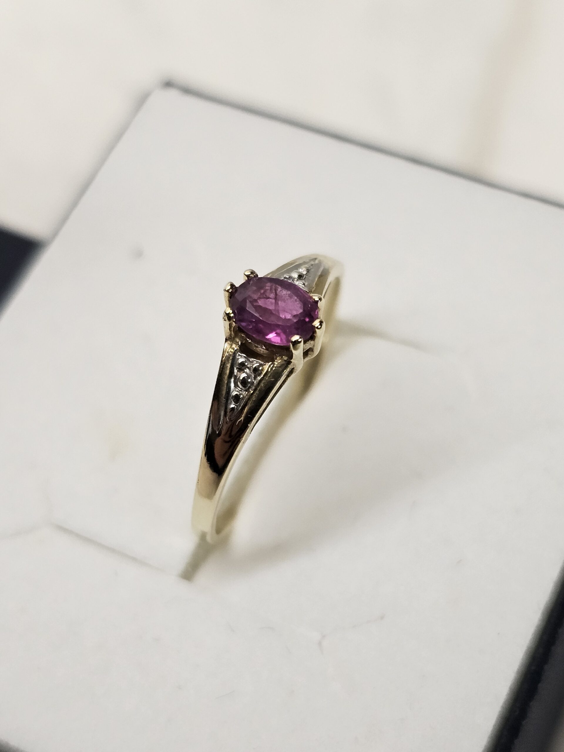 18,2 mm Nostalgischer Ring Gold 333 Lavendel Amethyst edel Vintage Design GR236 – Bild 2