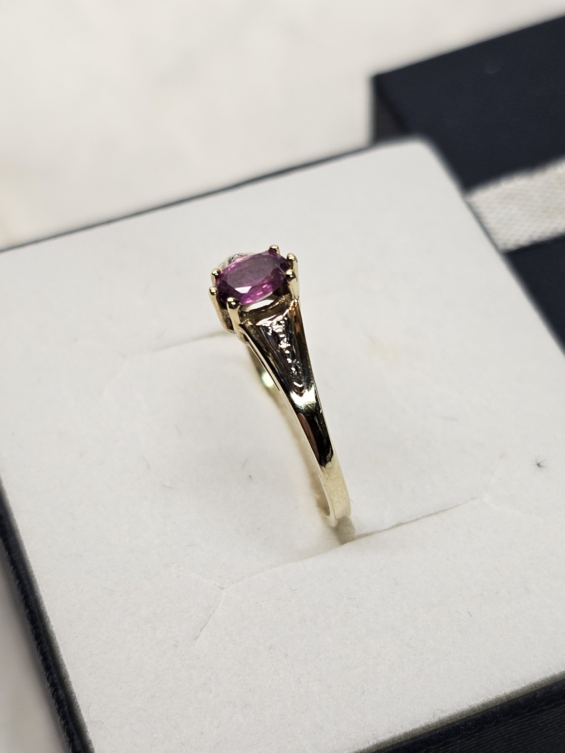 18,2 mm Nostalgischer Ring Gold 333 Lavendel Amethyst edel Vintage Design GR236 – Bild 3