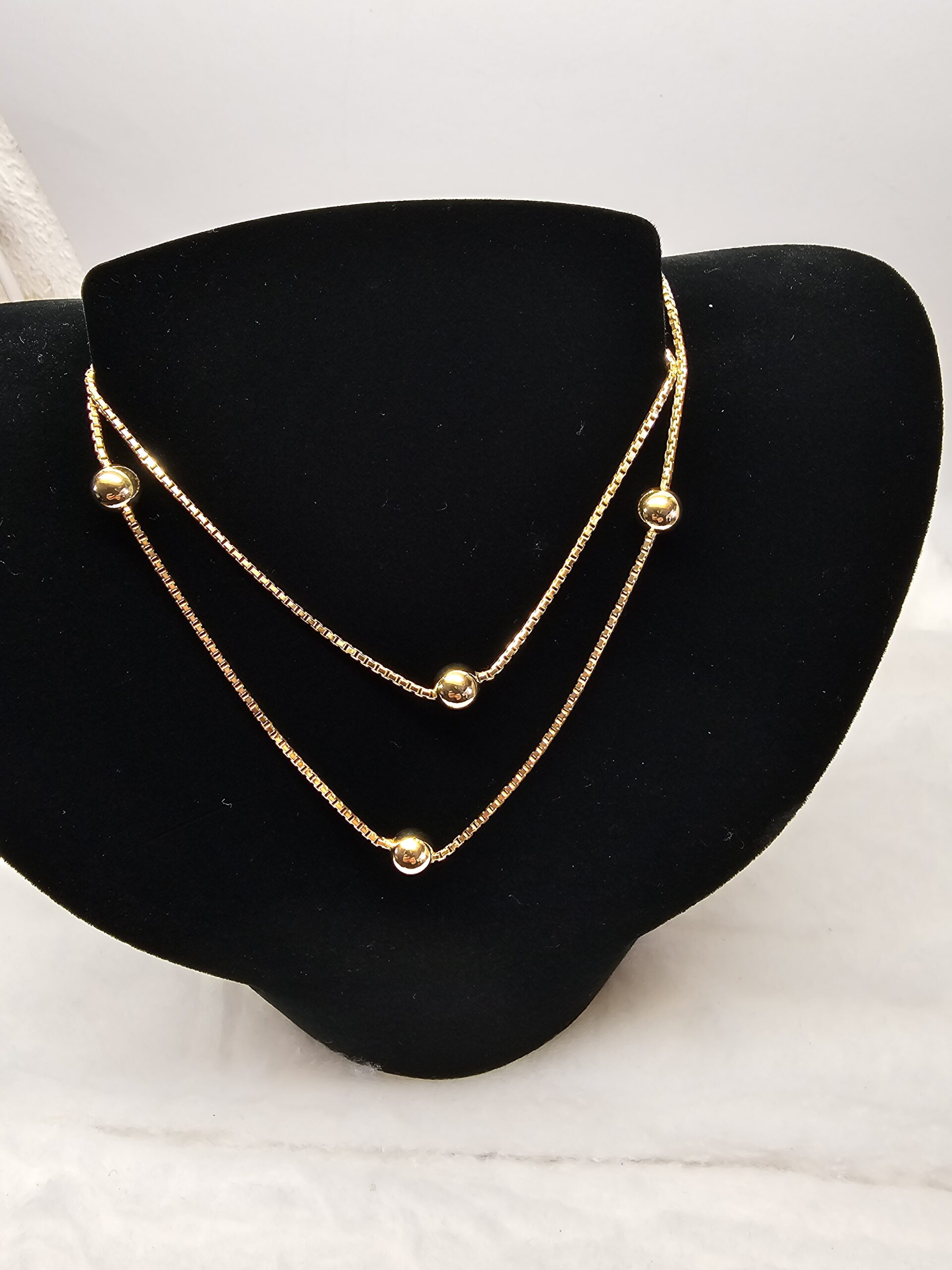 79,5 cm Venezianer Kette Halskette Kugelkette Gold 333 Kugeln Vintage elegant GK122 – Bild 5