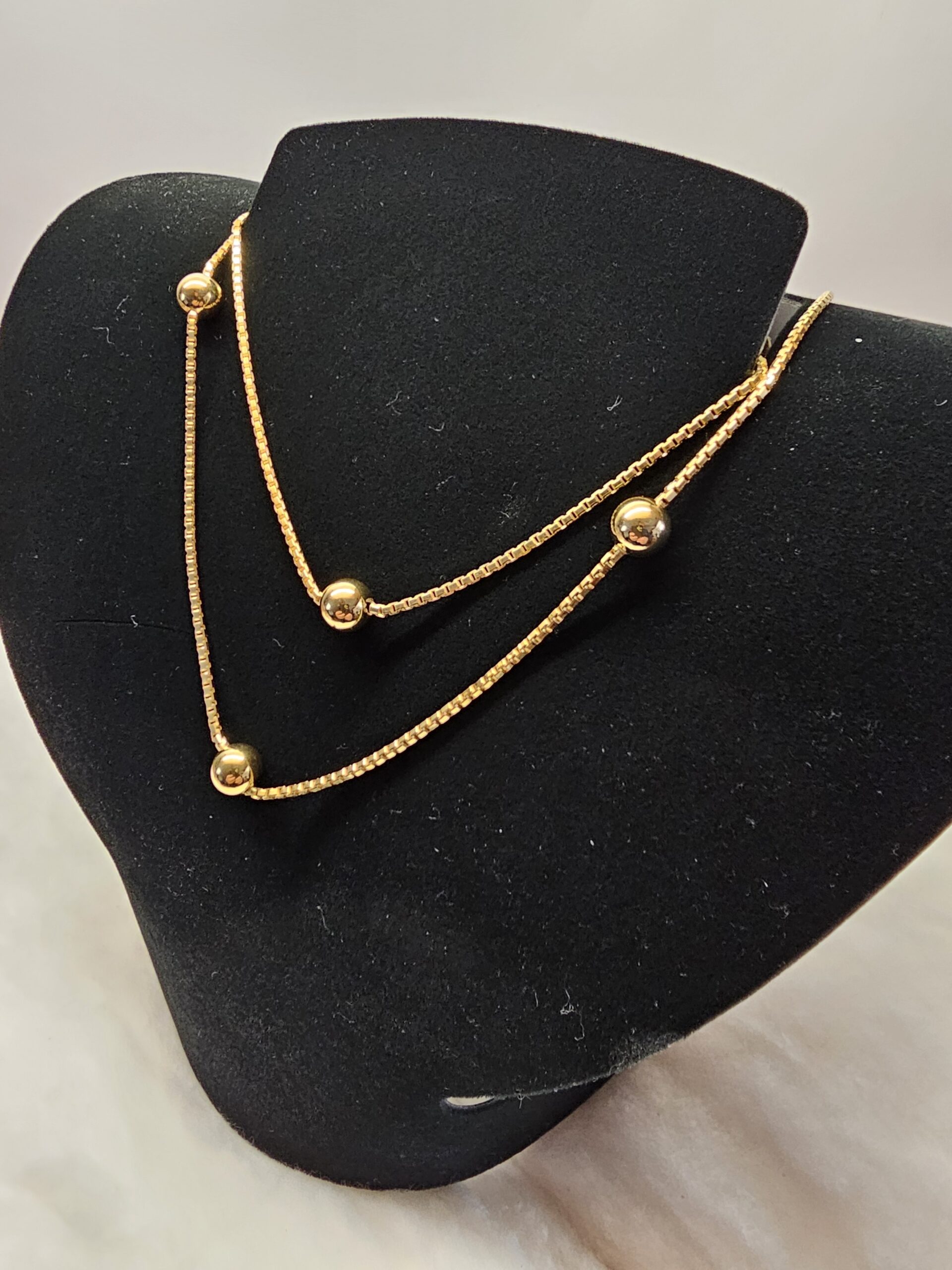 79,5 cm Venezianer Kette Halskette Kugelkette Gold 333 Kugeln Vintage elegant GK122 – Bild 3