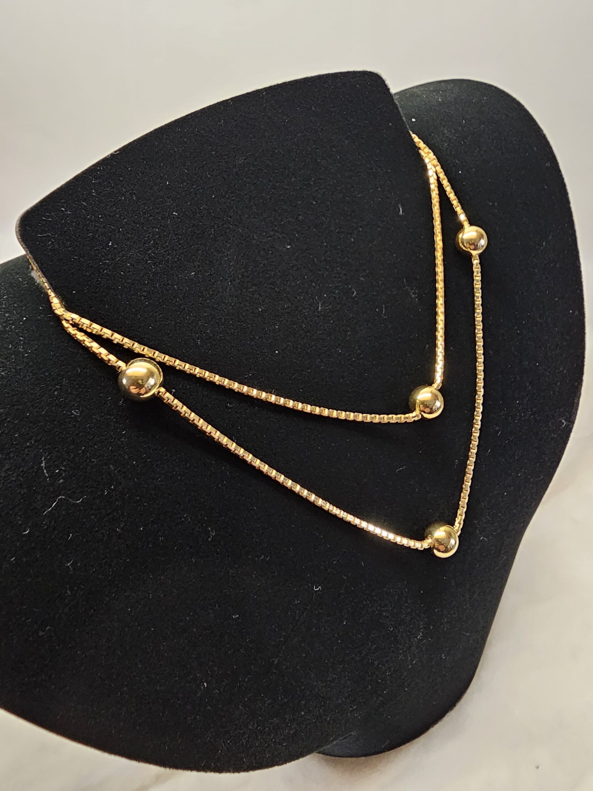 79,5 cm Venezianer Kette Halskette Kugelkette Gold 333 Kugeln Vintage elegant GK122