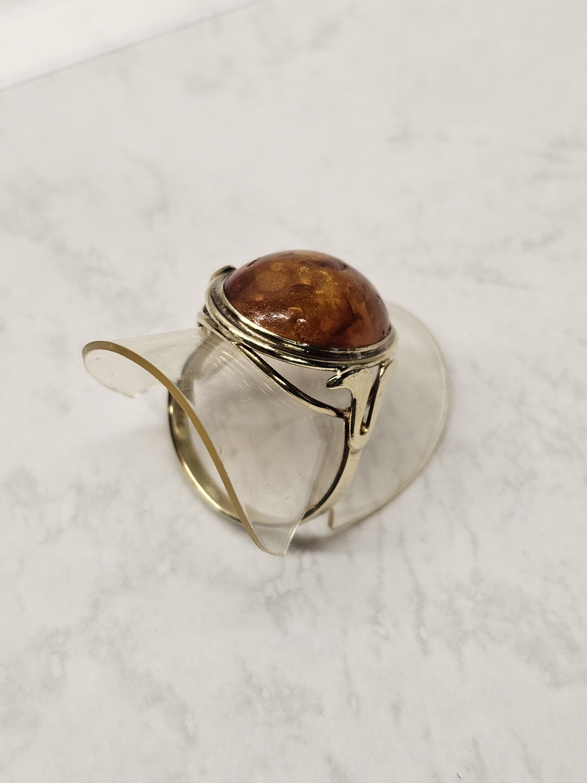 18,7 mm Nostalgischer Ring Gold 333 Bernstein Design Vintage elegant GR143 – Bild 3