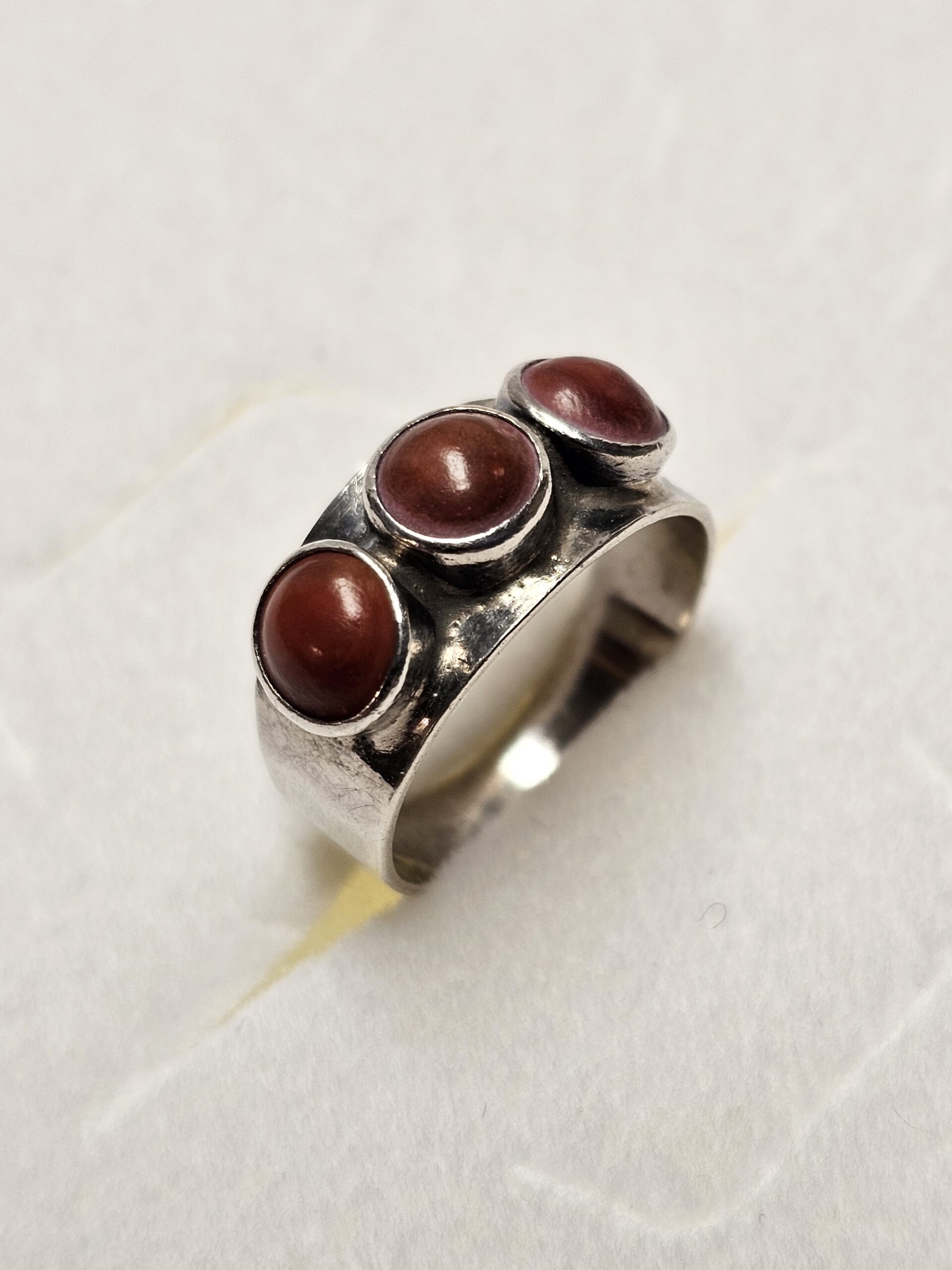 17,8 mm Nostalgischer Ring Silber 835 Karneol Steine Shabby Vintage elegant SR1613 – Bild 3